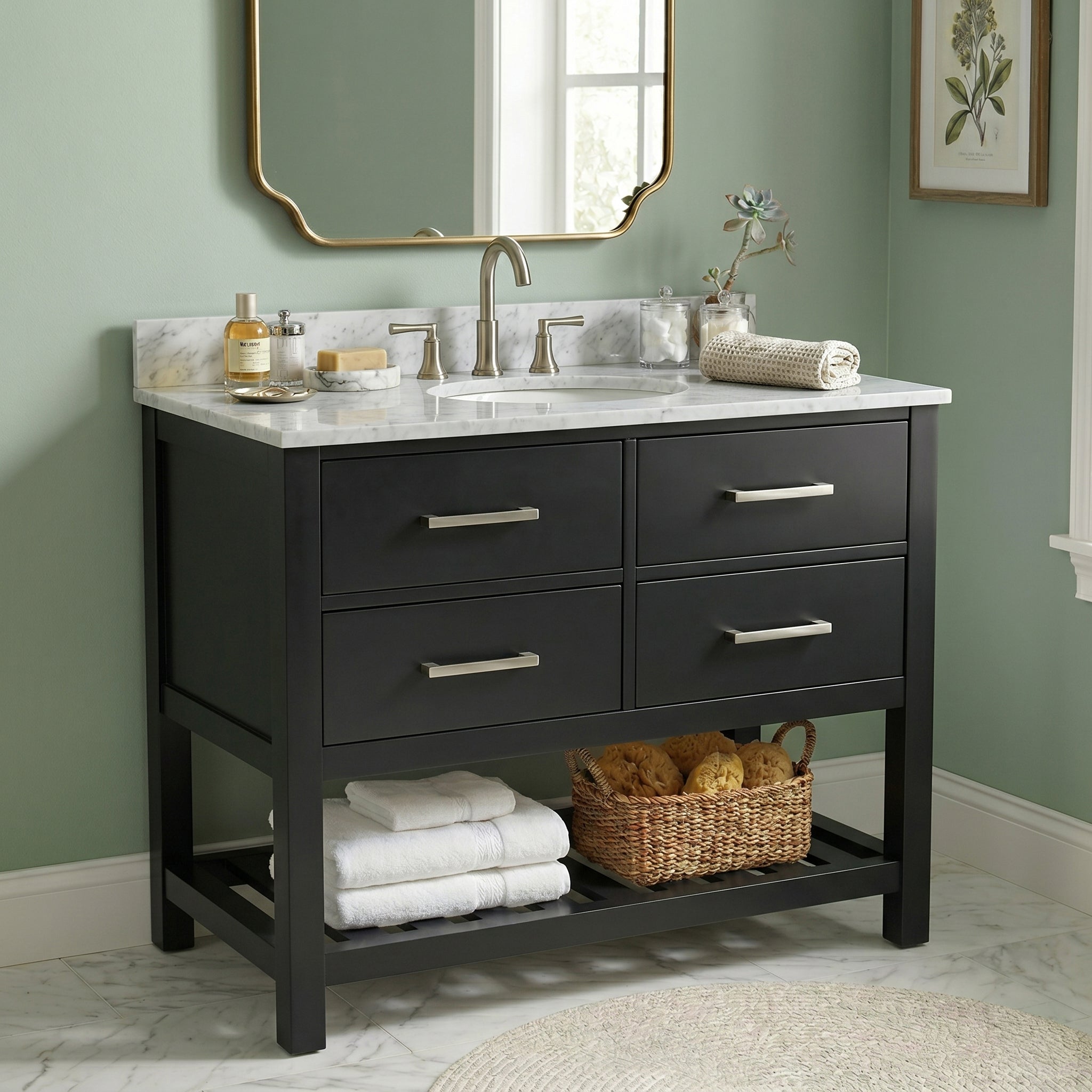 MAIDSTONE Holden 36 Inch Birch and Oak Console Vanity