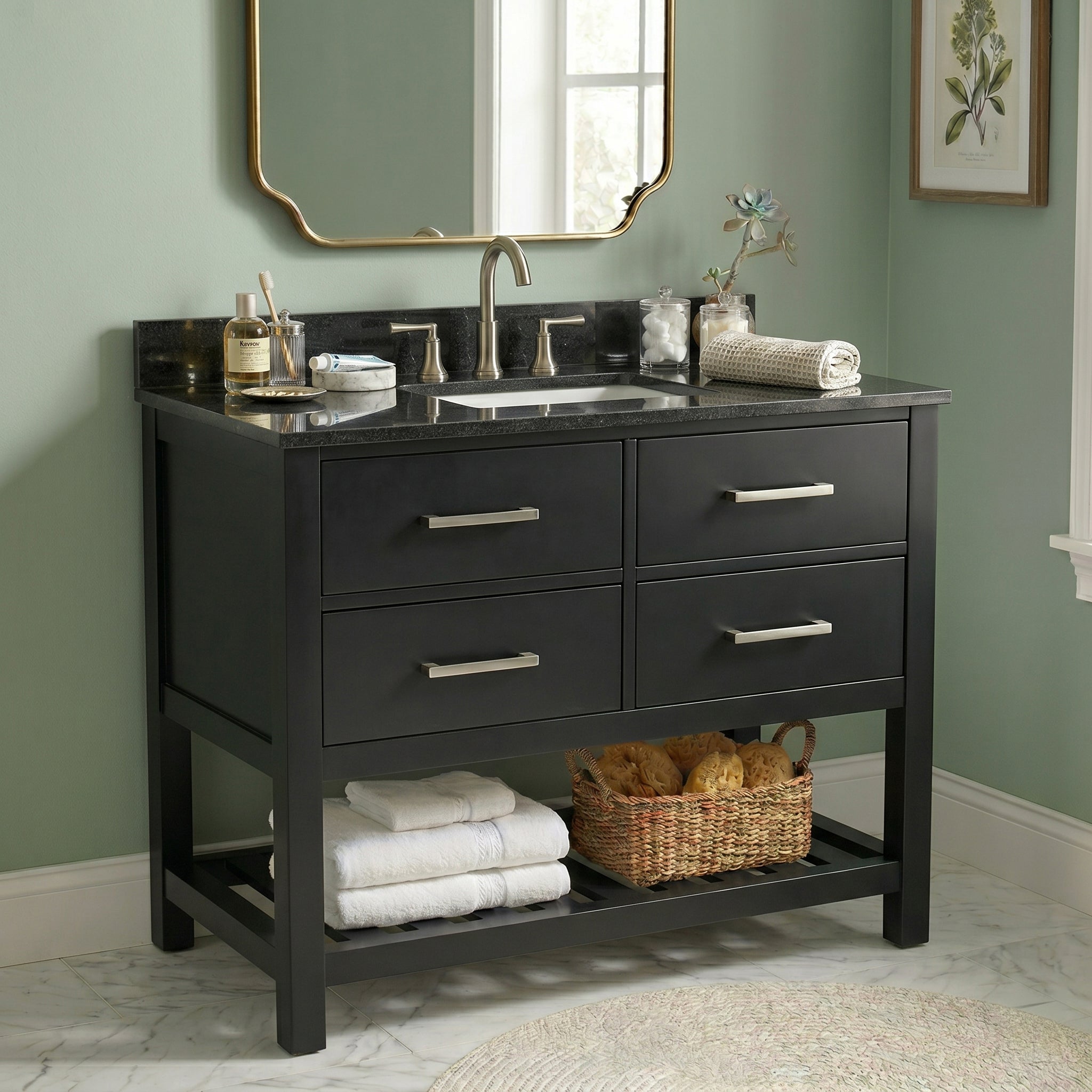 MAIDSTONE Holden 36 Inch Birch and Oak Console Vanity