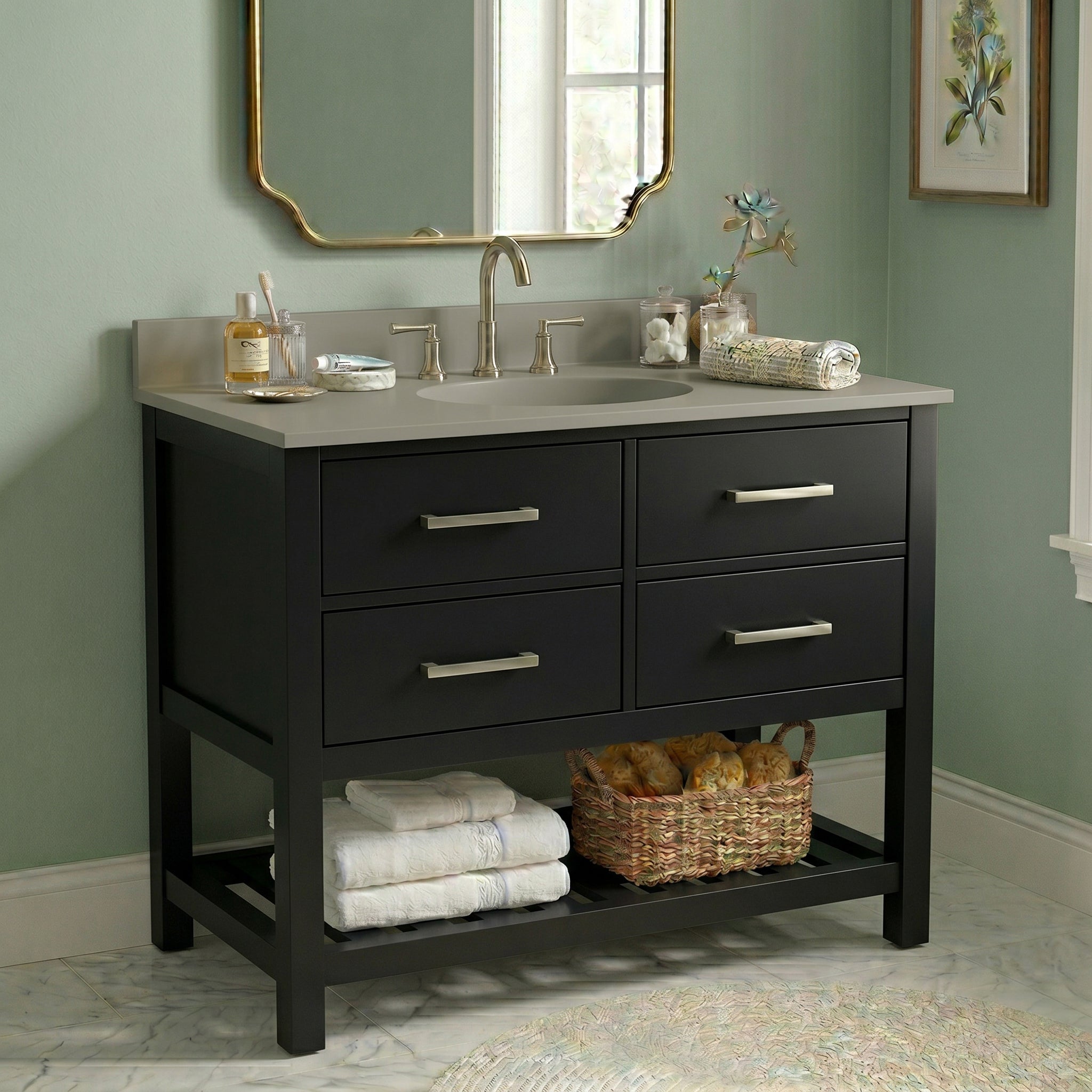 MAIDSTONE Holden 36 Inch Birch and Oak Console Vanity