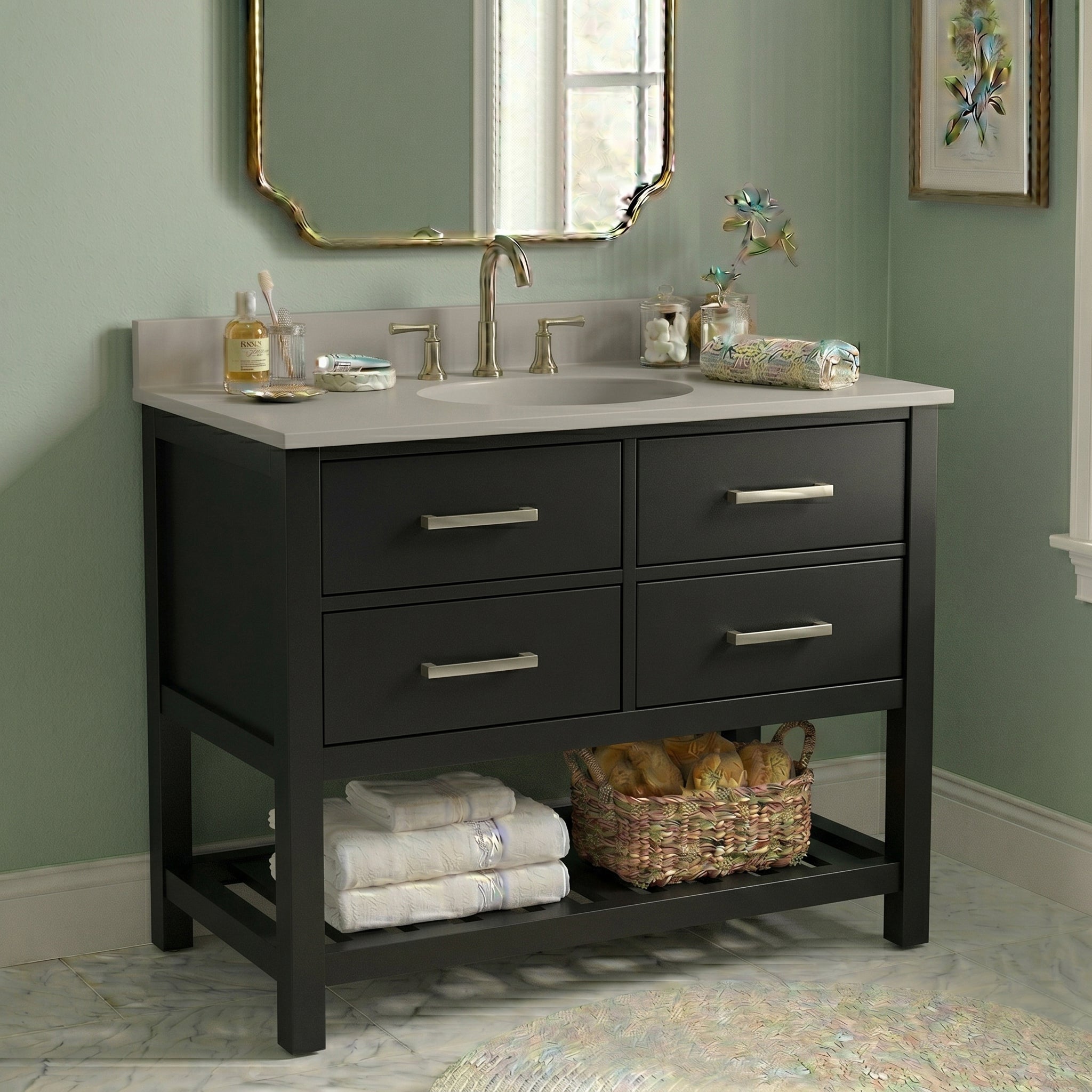 MAIDSTONE Holden 36 Inch Birch and Oak Console Vanity