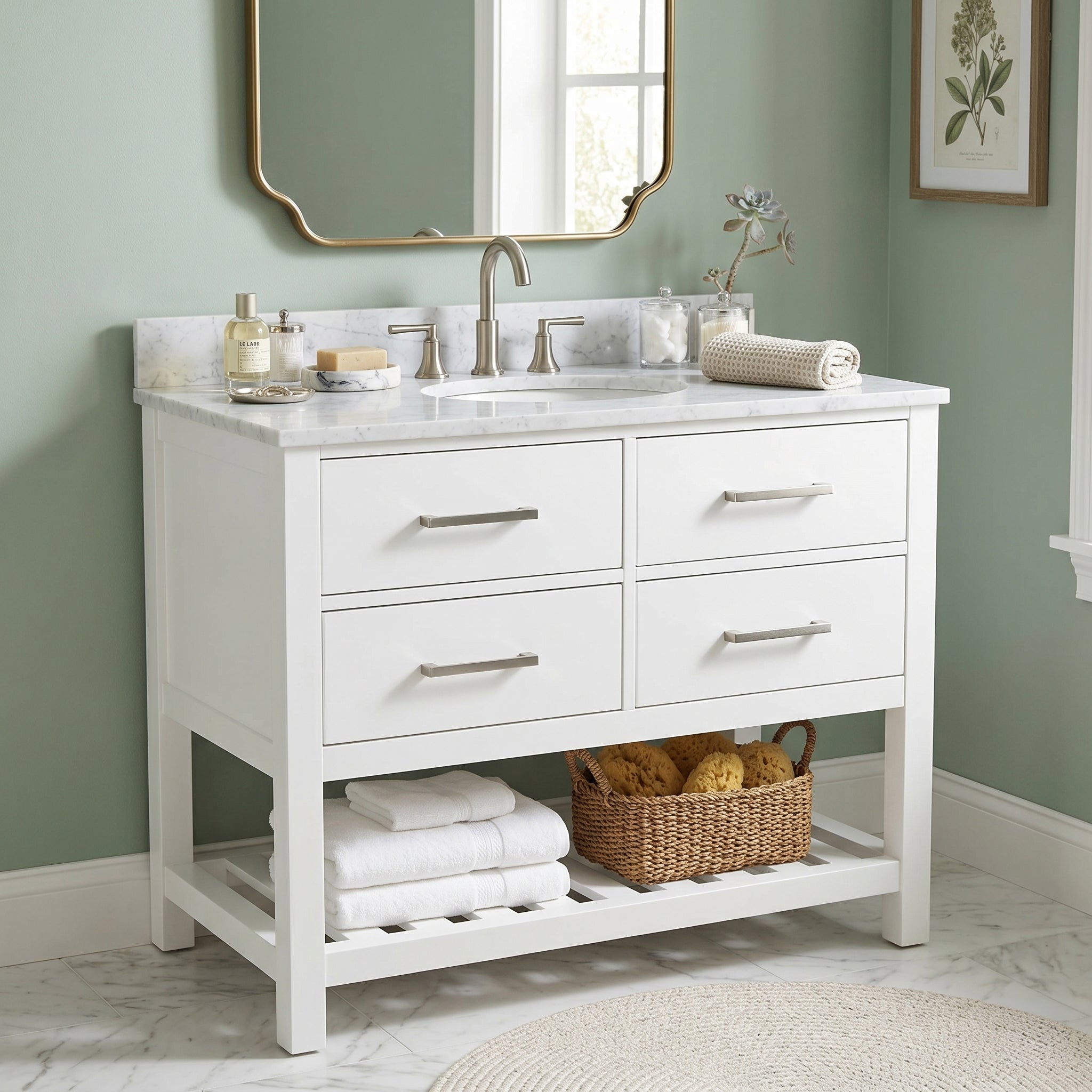 MAIDSTONE Holden 36 Inch Birch and Oak Console Vanity