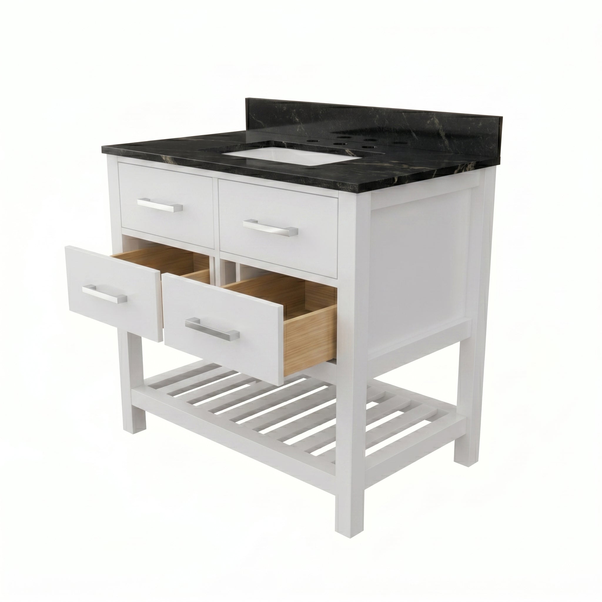 MAIDSTONE Holden 36 Inch Birch and Oak Console Vanity