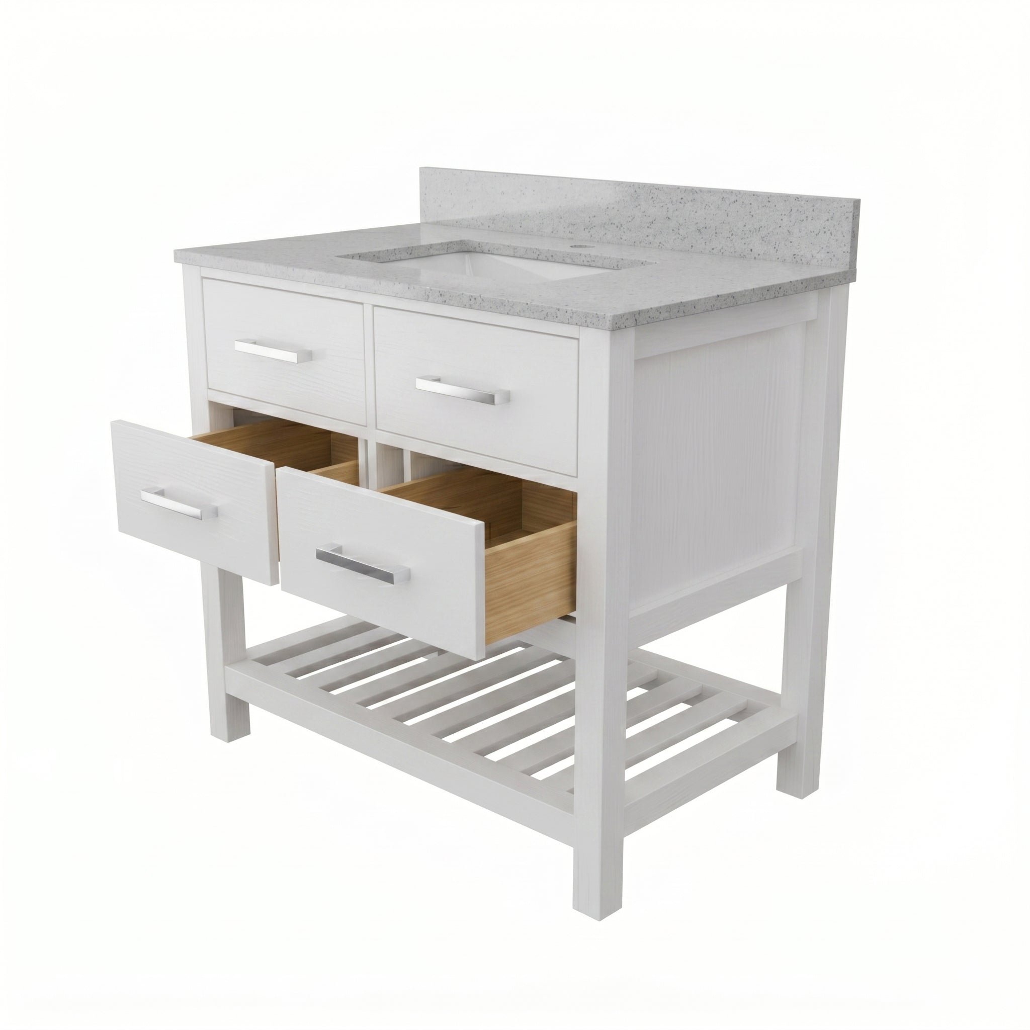 MAIDSTONE Holden 36 Inch Birch and Oak Console Vanity