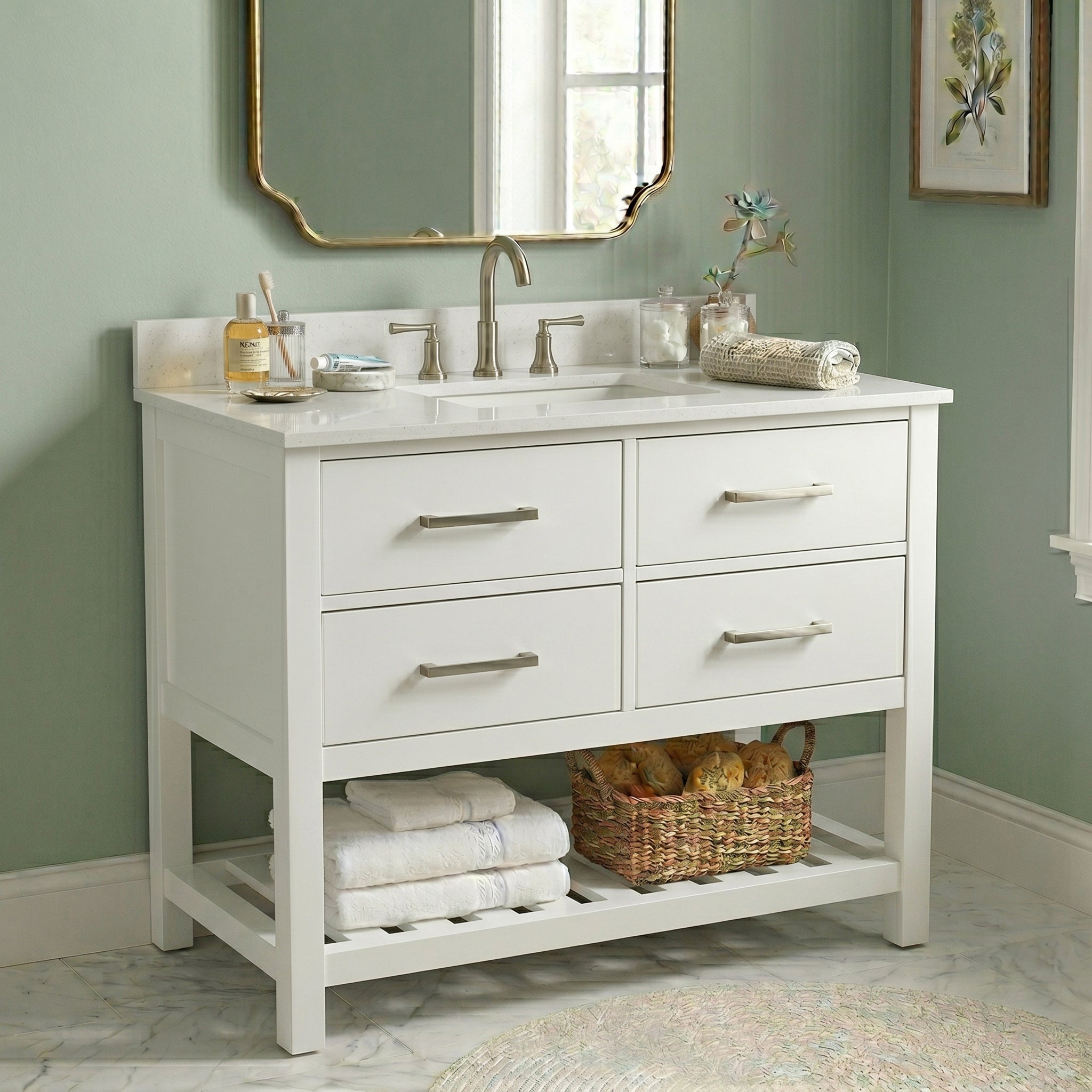 MAIDSTONE Holden 36 Inch Birch and Oak Console Vanity