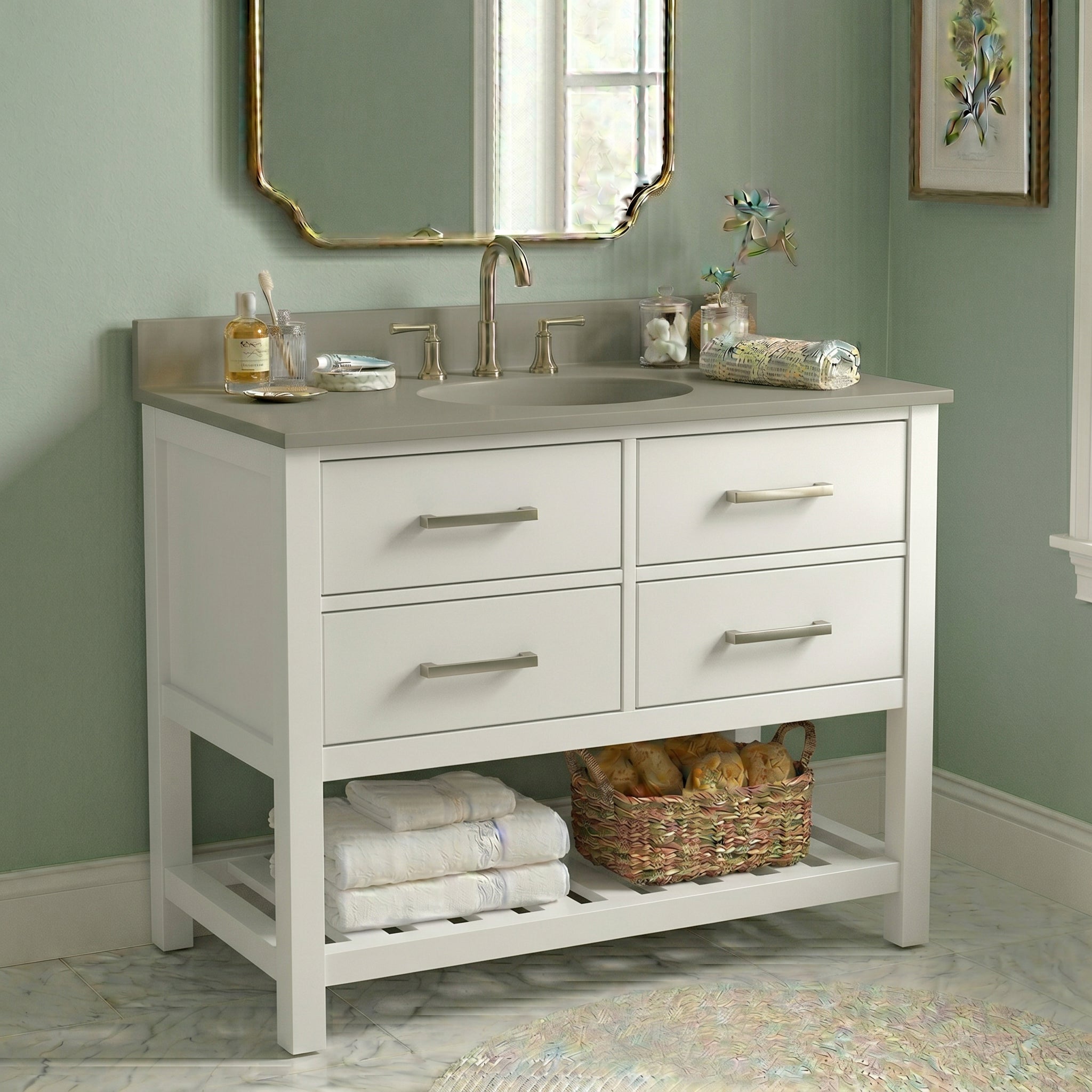 MAIDSTONE Holden 36 Inch Birch and Oak Console Vanity