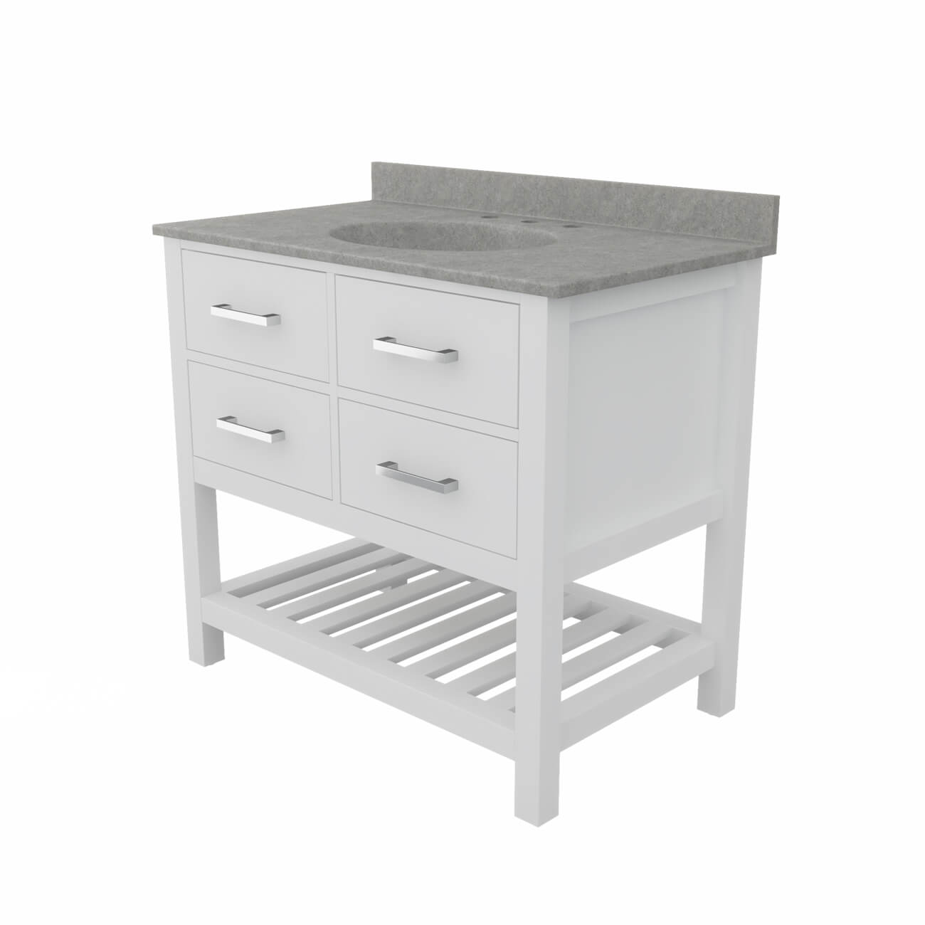 MAIDSTONE Holden 36 Inch Birch and Oak Console Vanity