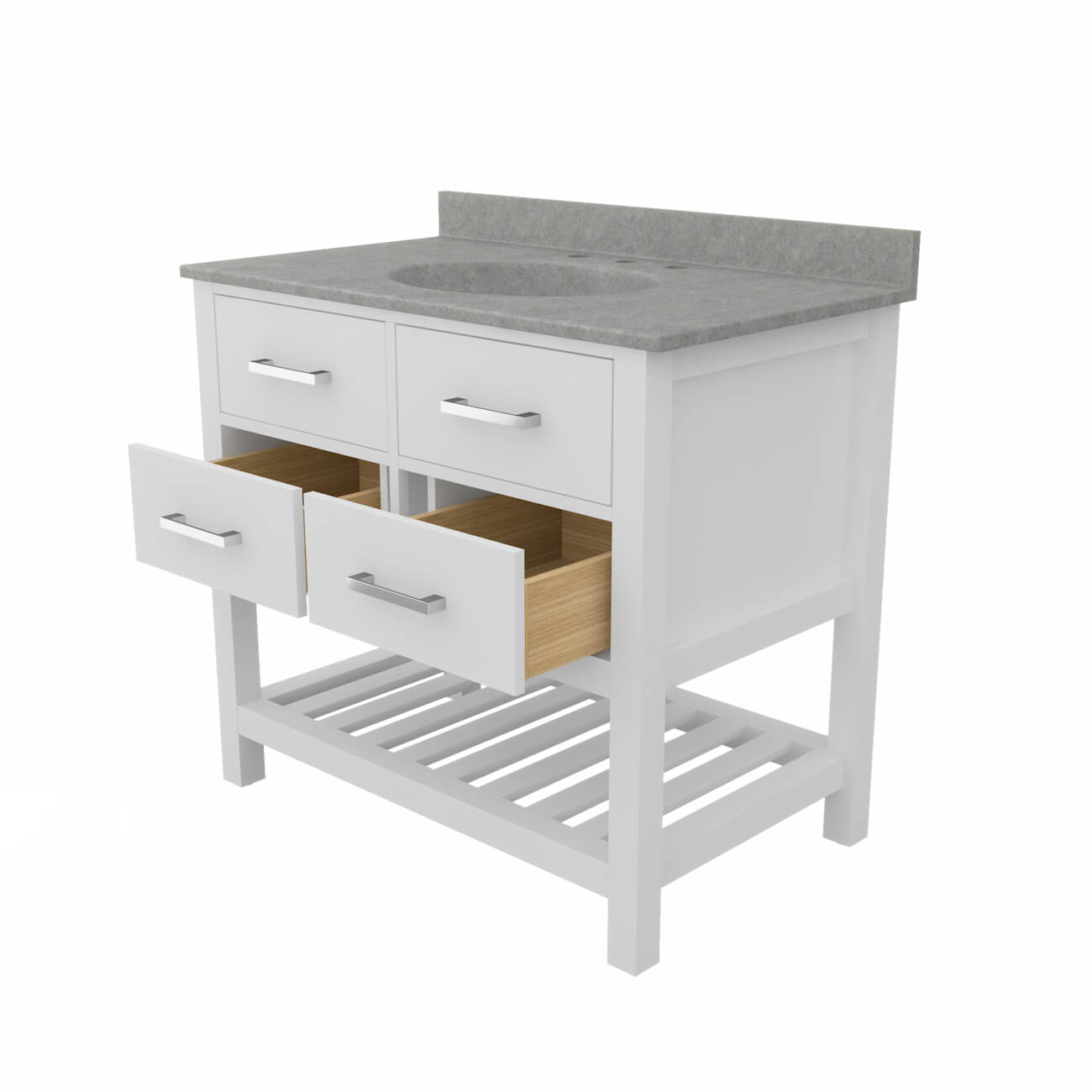 MAIDSTONE Holden 36 Inch Birch and Oak Console Vanity