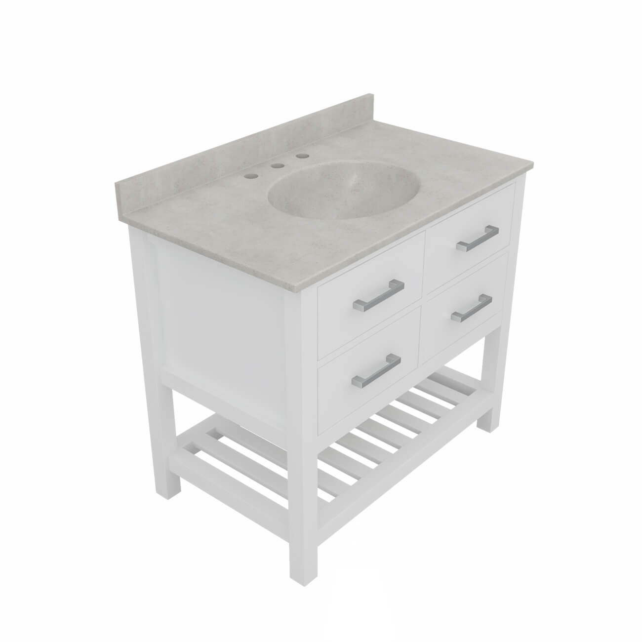 MAIDSTONE Holden 36 Inch Birch and Oak Console Vanity