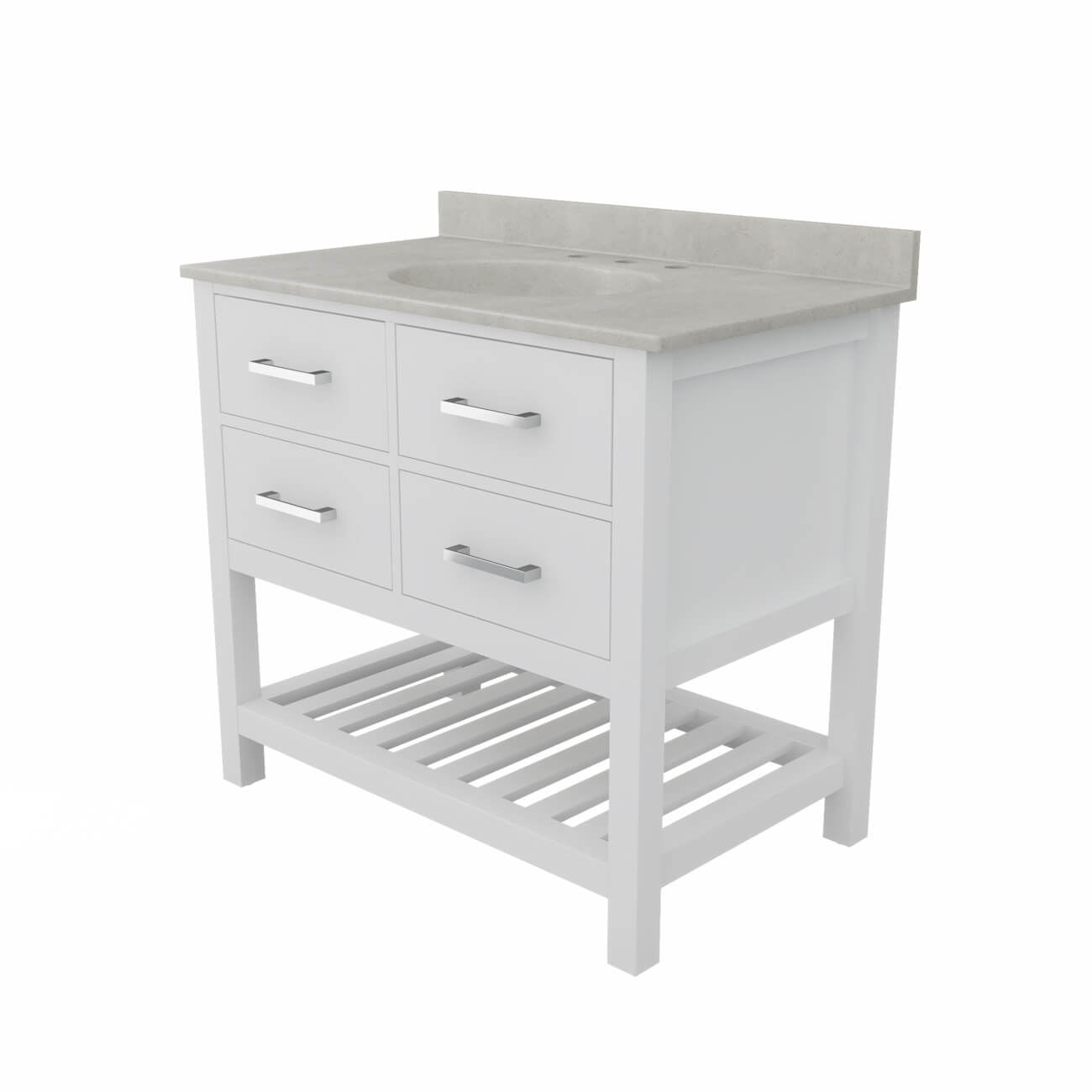 MAIDSTONE Holden 36 Inch Birch and Oak Console Vanity