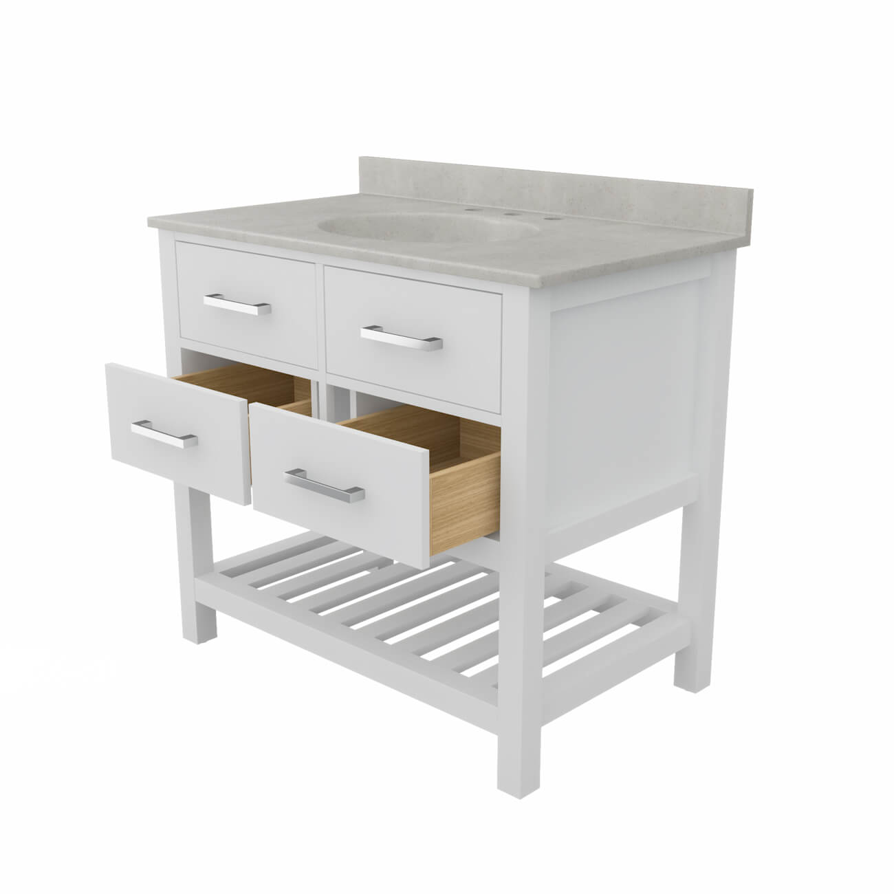 MAIDSTONE Holden 36 Inch Birch and Oak Console Vanity