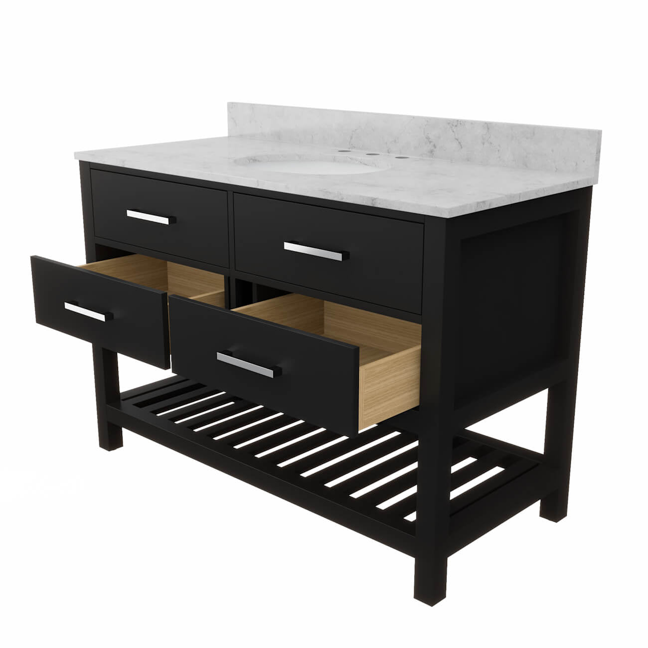 MAIDSTONE Holden 48 Inch Birch and Oak Console Vanity