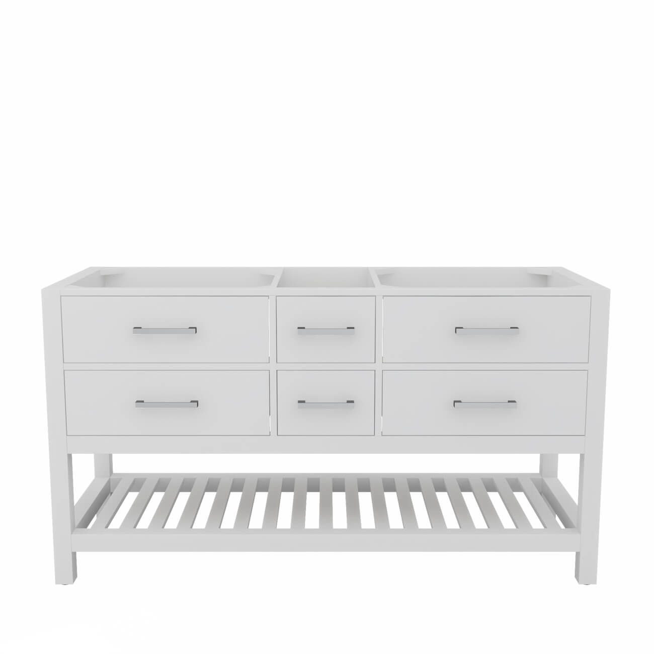 MAIDSTONE Holden 60 Inch Birch and Oak Console Vanity - White