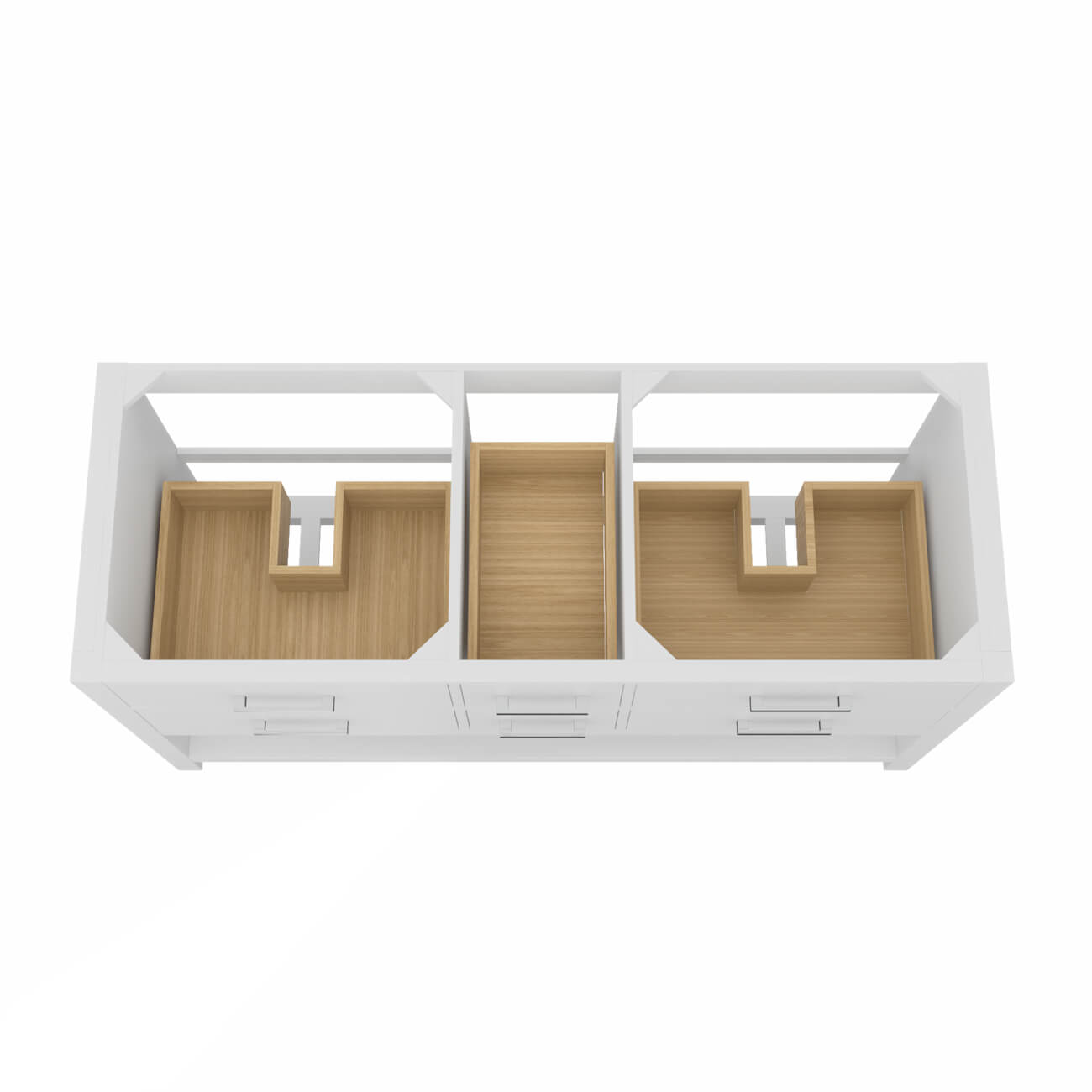 MAIDSTONE Holden 60 Inch Birch and Oak Console Vanity - White