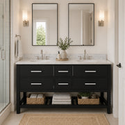 MAIDSTONE Holden 60 Inch Birch and Oak Console Vanity