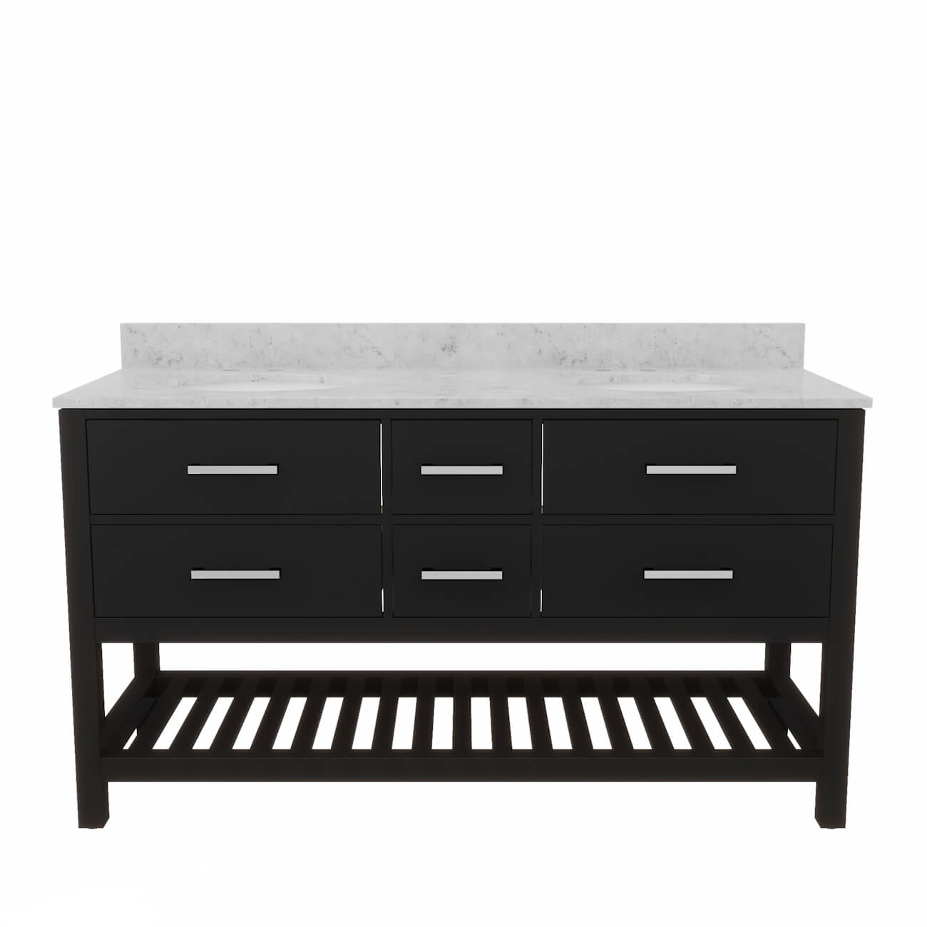 MAIDSTONE Holden 60 Inch Birch and Oak Console Vanity
