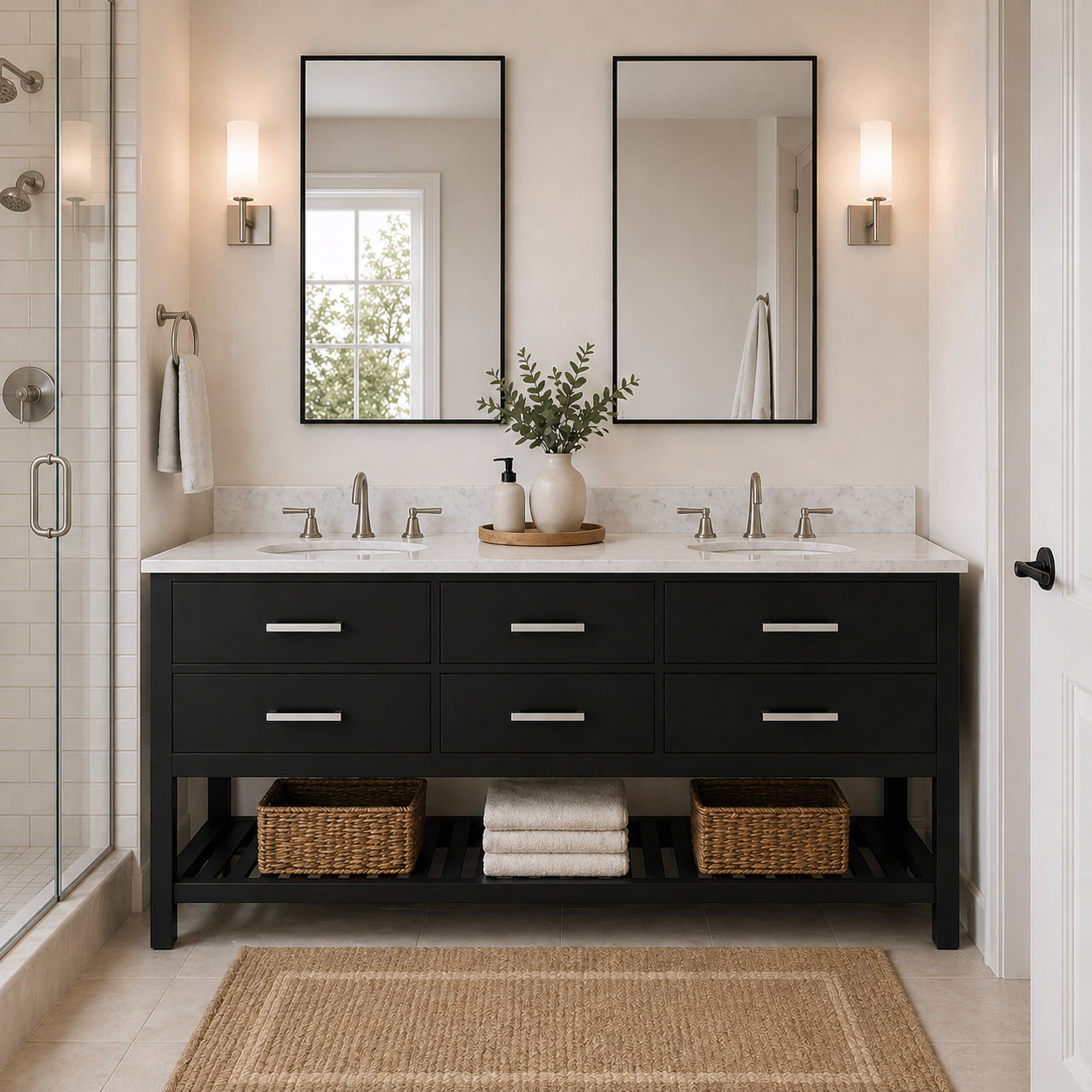 MAIDSTONE Holden 72 Inch Birch and Oak Console Vanity