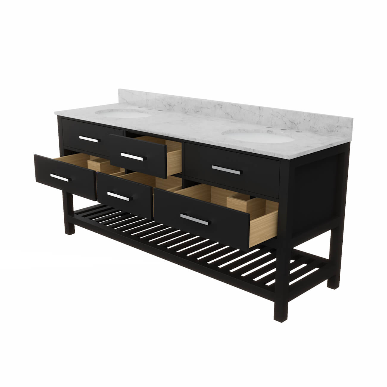 MAIDSTONE Holden 72 Inch Birch and Oak Console Vanity
