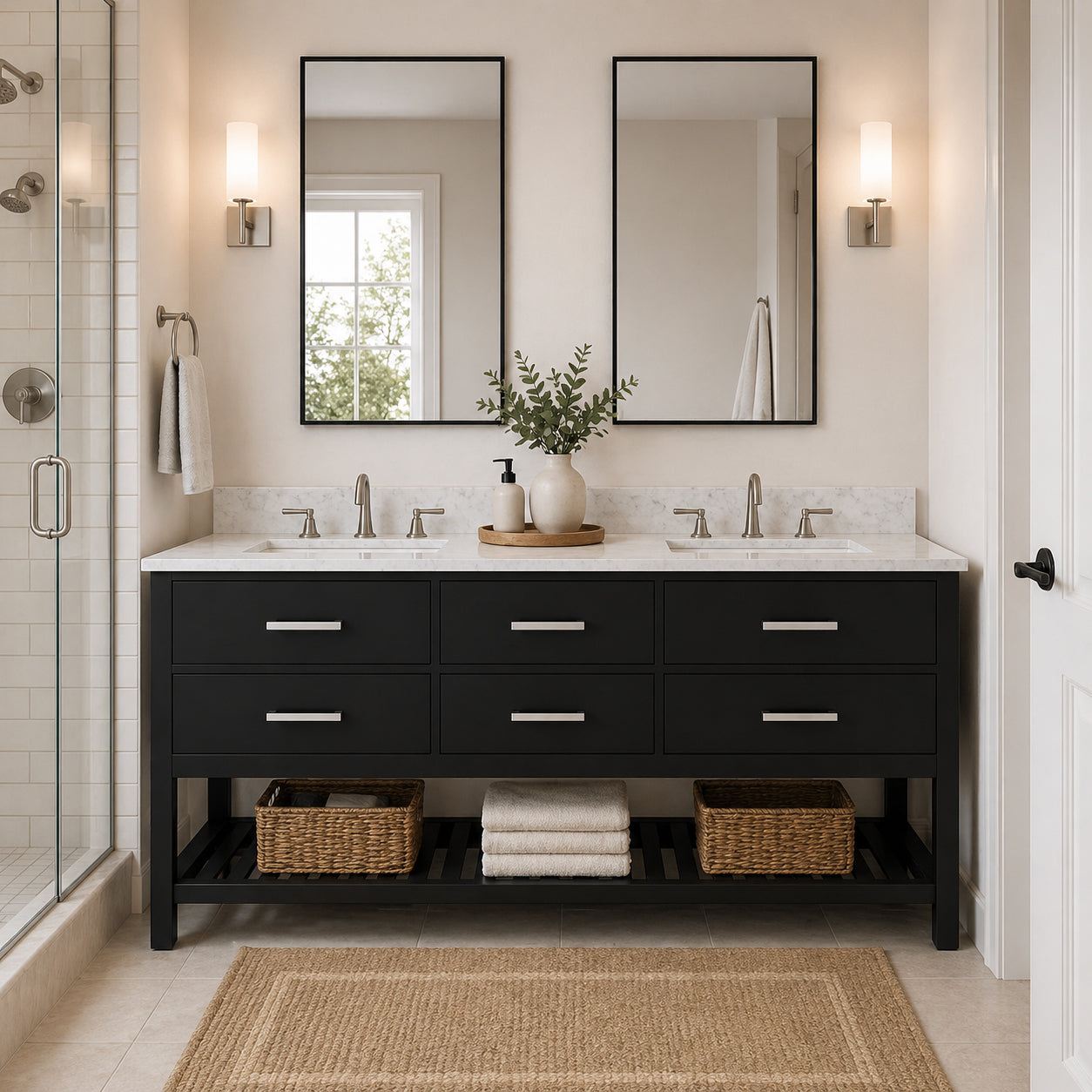MAIDSTONE Holden 72 Inch Birch and Oak Console Vanity