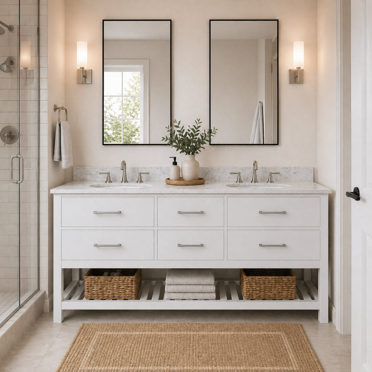 MAIDSTONE Holden 72 Inch Birch and Oak Console Vanity