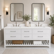 MAIDSTONE Holden 72 Inch Birch and Oak Console Vanity