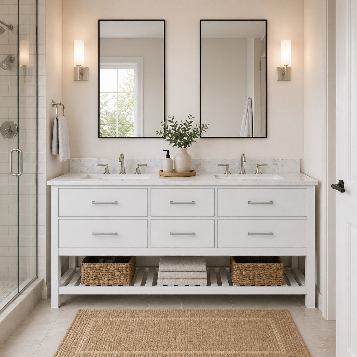 MAIDSTONE Holden 72 Inch Birch and Oak Console Vanity