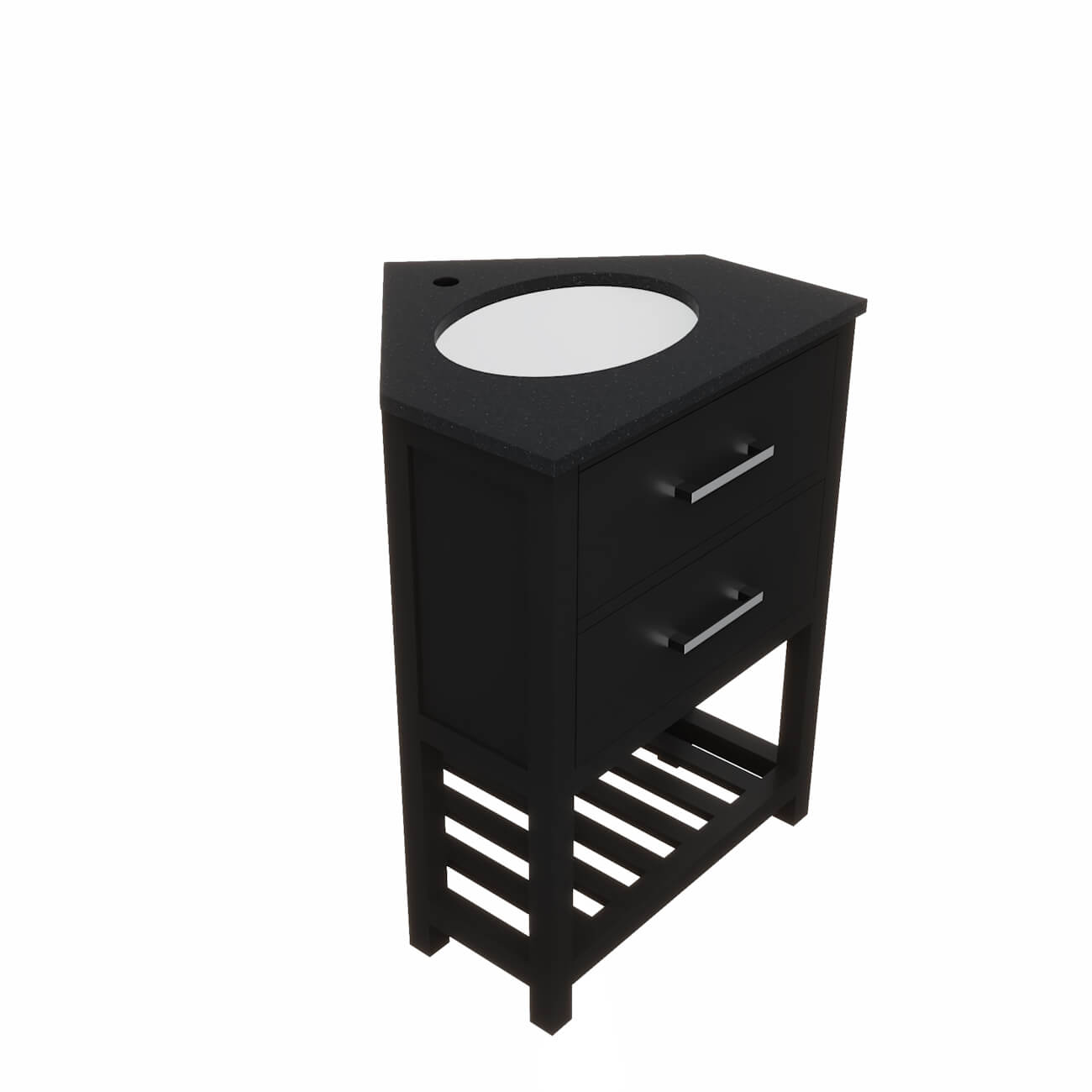 MAIDSTONE Holden 24 Inch Corner Oak Vanity