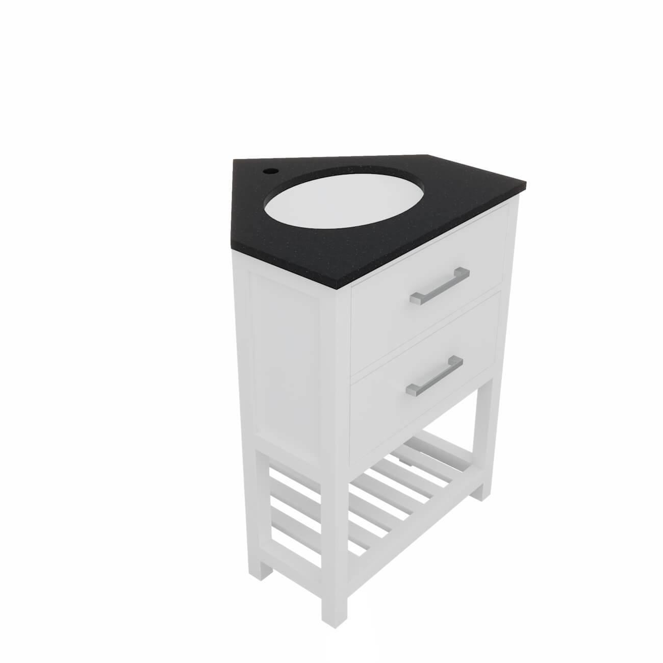 MAIDSTONE Holden 24 Inch Corner Oak Vanity