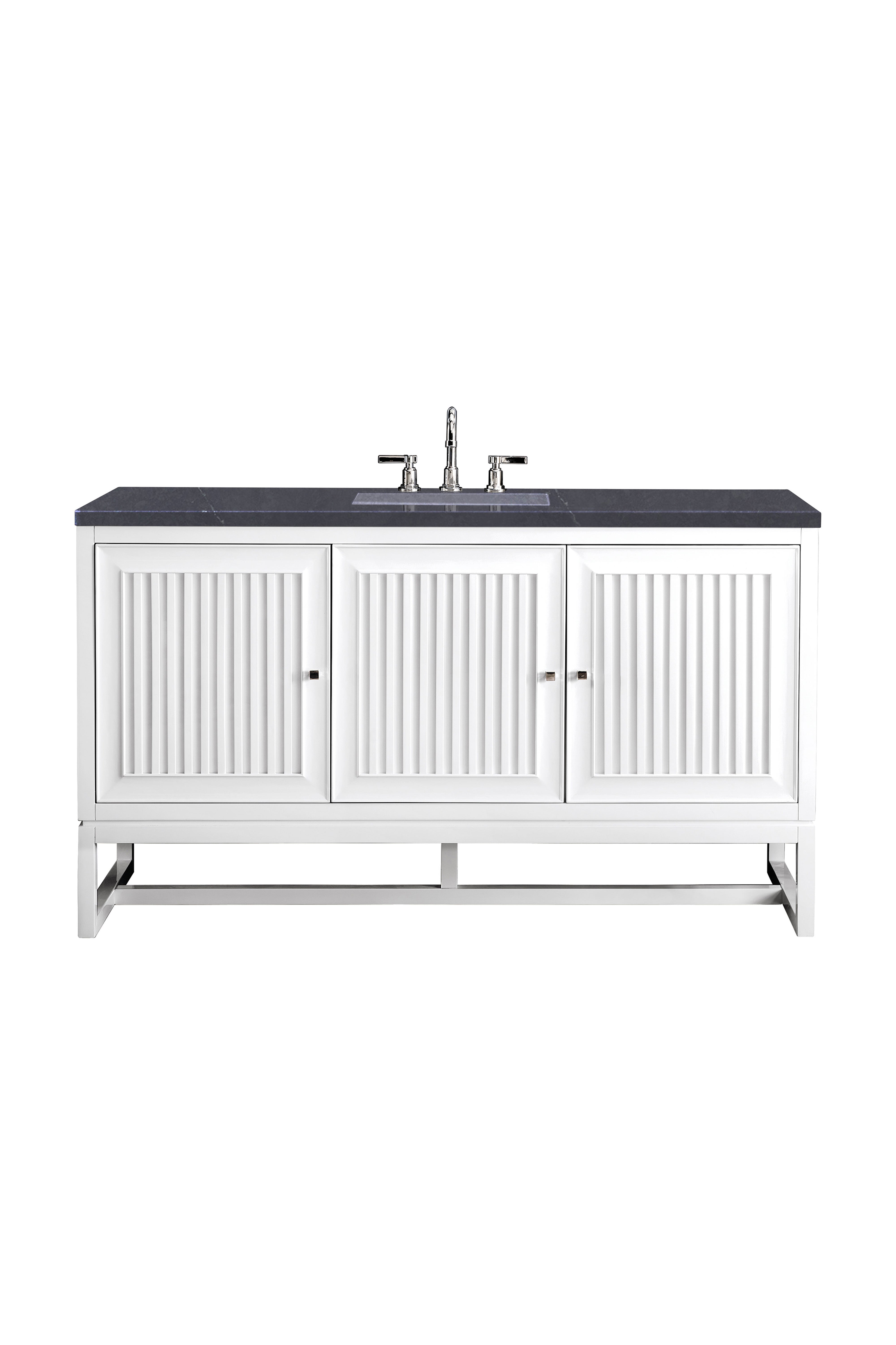 James Martin Athens 60" Single Vanity in Glossy White with 3cm Countertop
