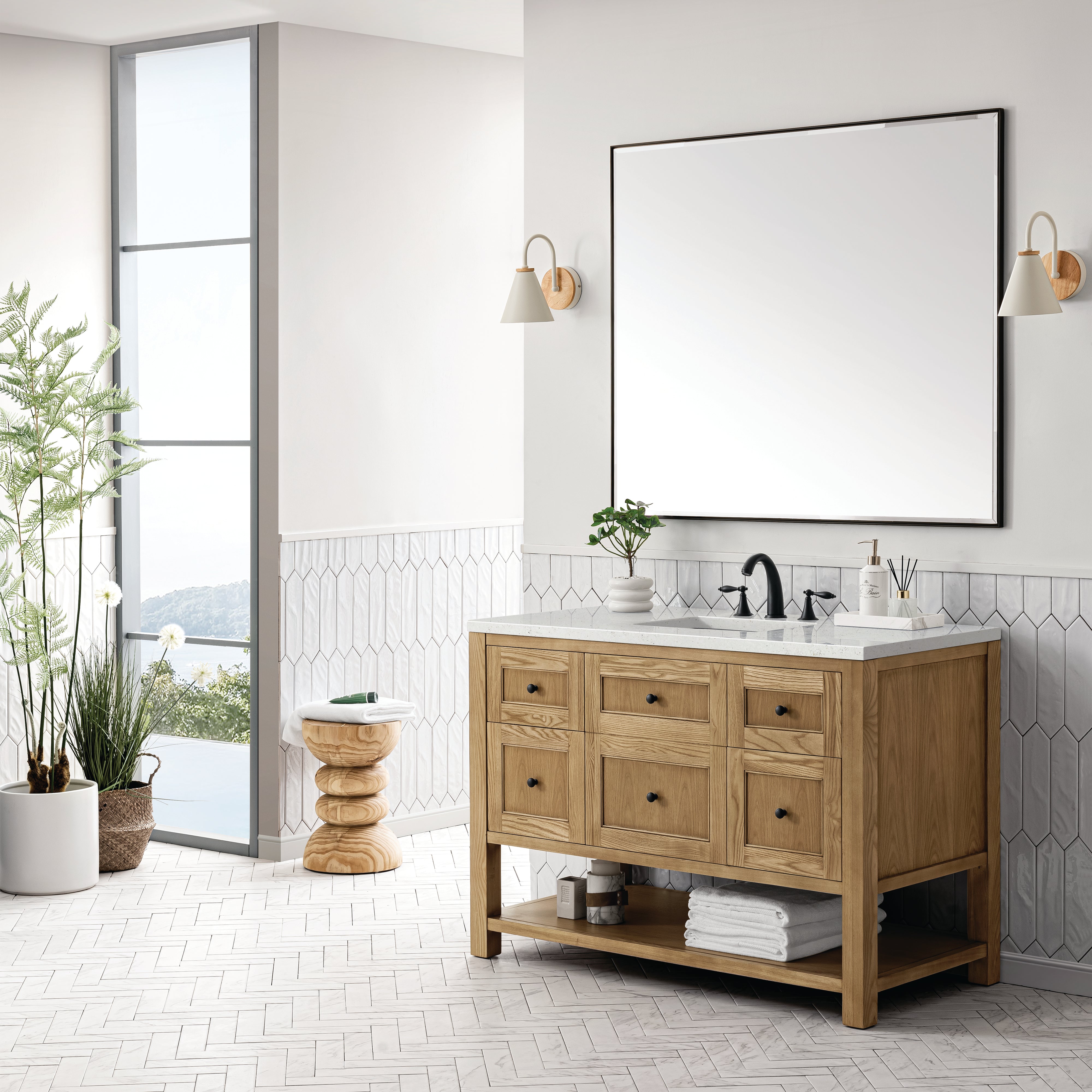 James Martin Breckenridge 48" Single Vanity in Light Natural Oak with 3cm Countertop