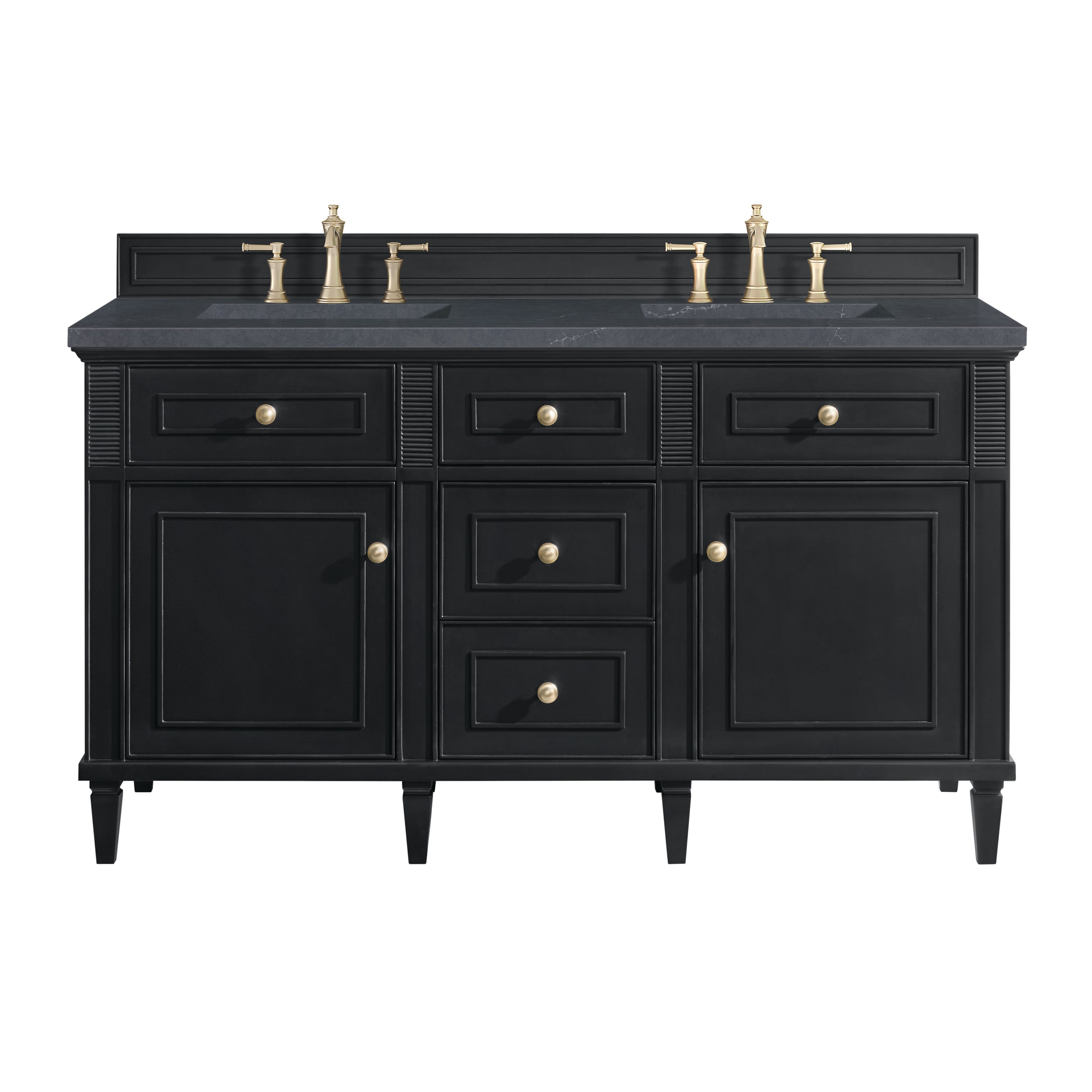 James Martin Lorelai 60" Double Vanity in Black Onyx with 3cm Countertop