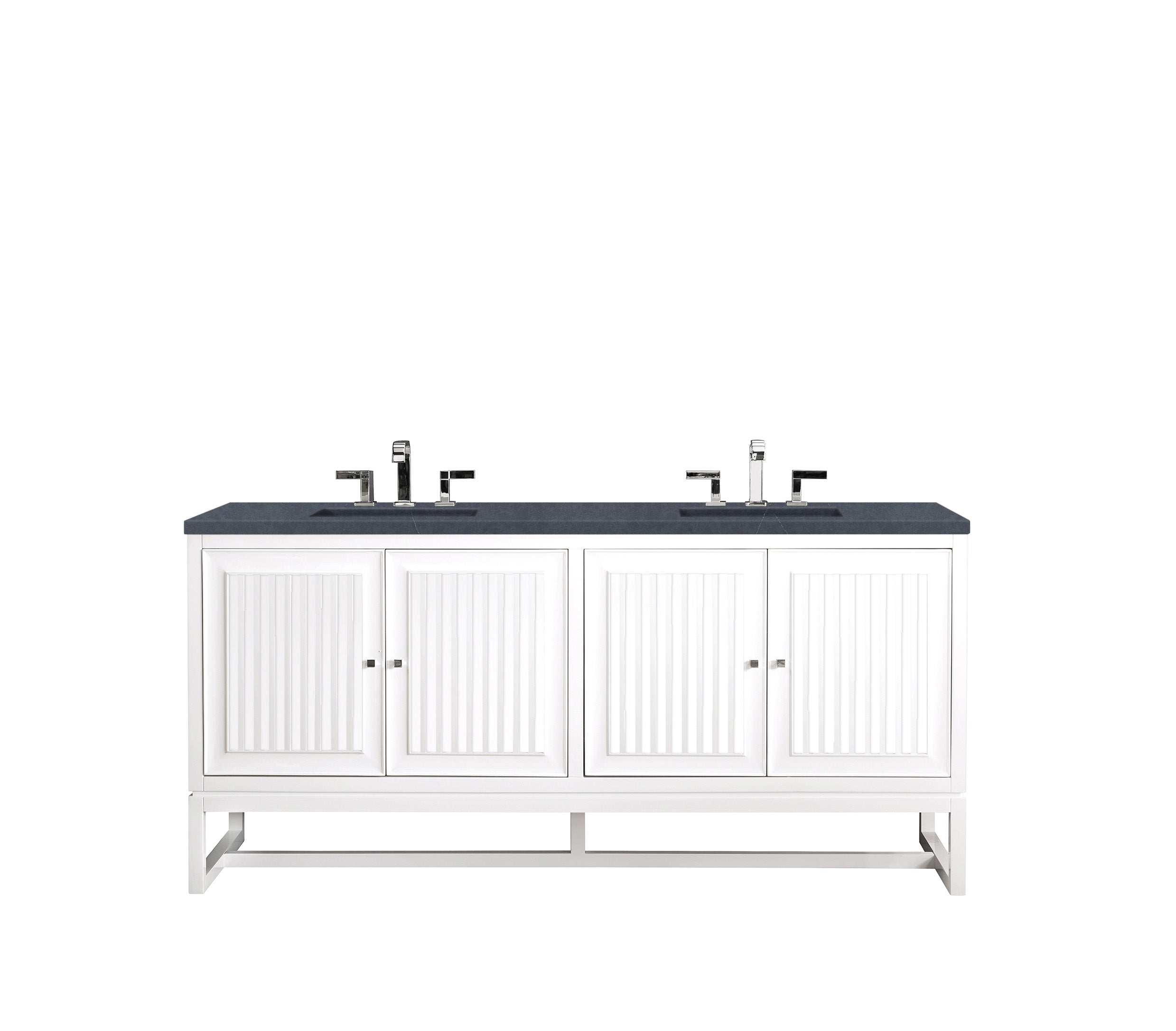James Martin Athens 72" Double Vanity in Glossy White with 3cm Countertop