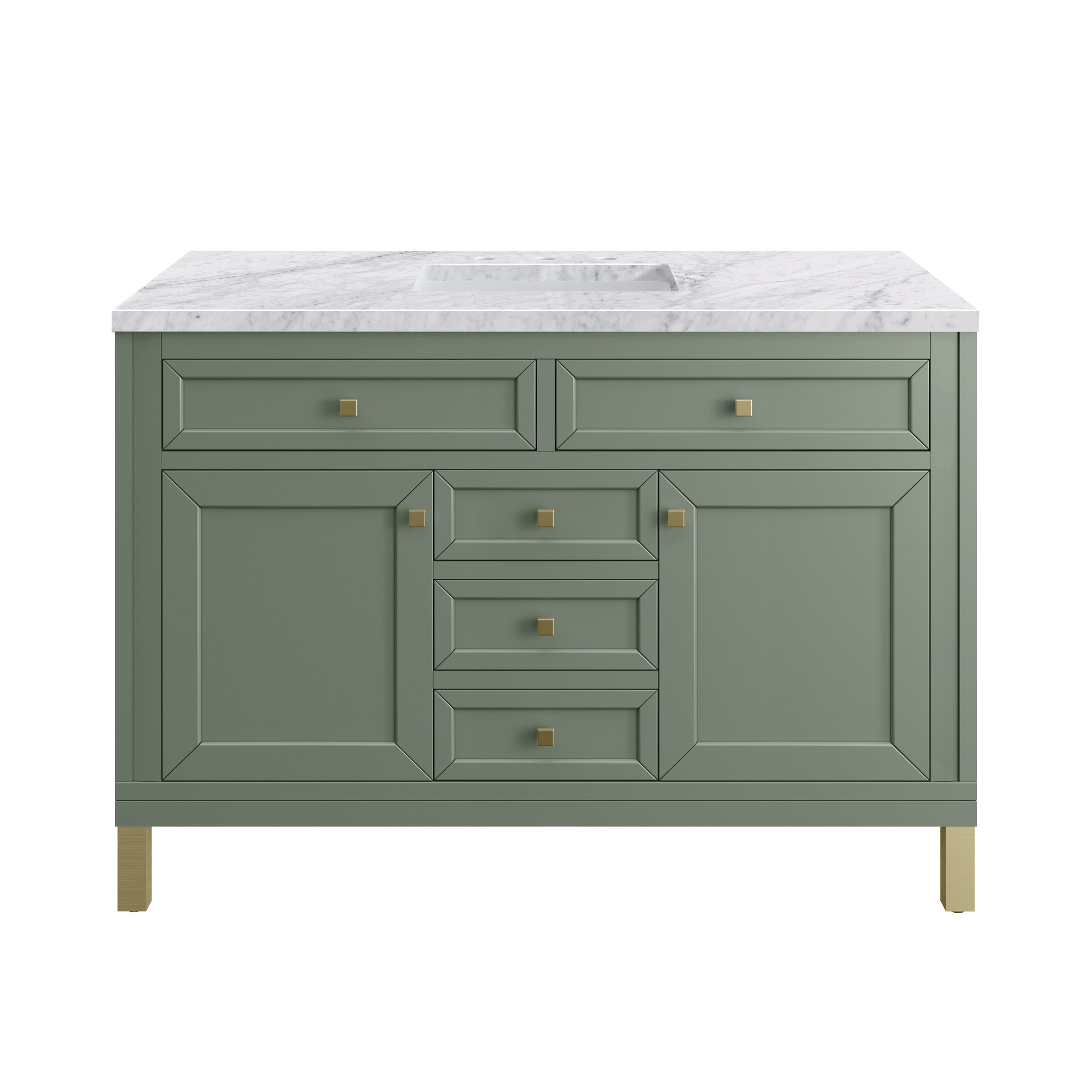 James Martin Chicago 48" Single Vanity in Smokey Celadon with 3cm Countertop