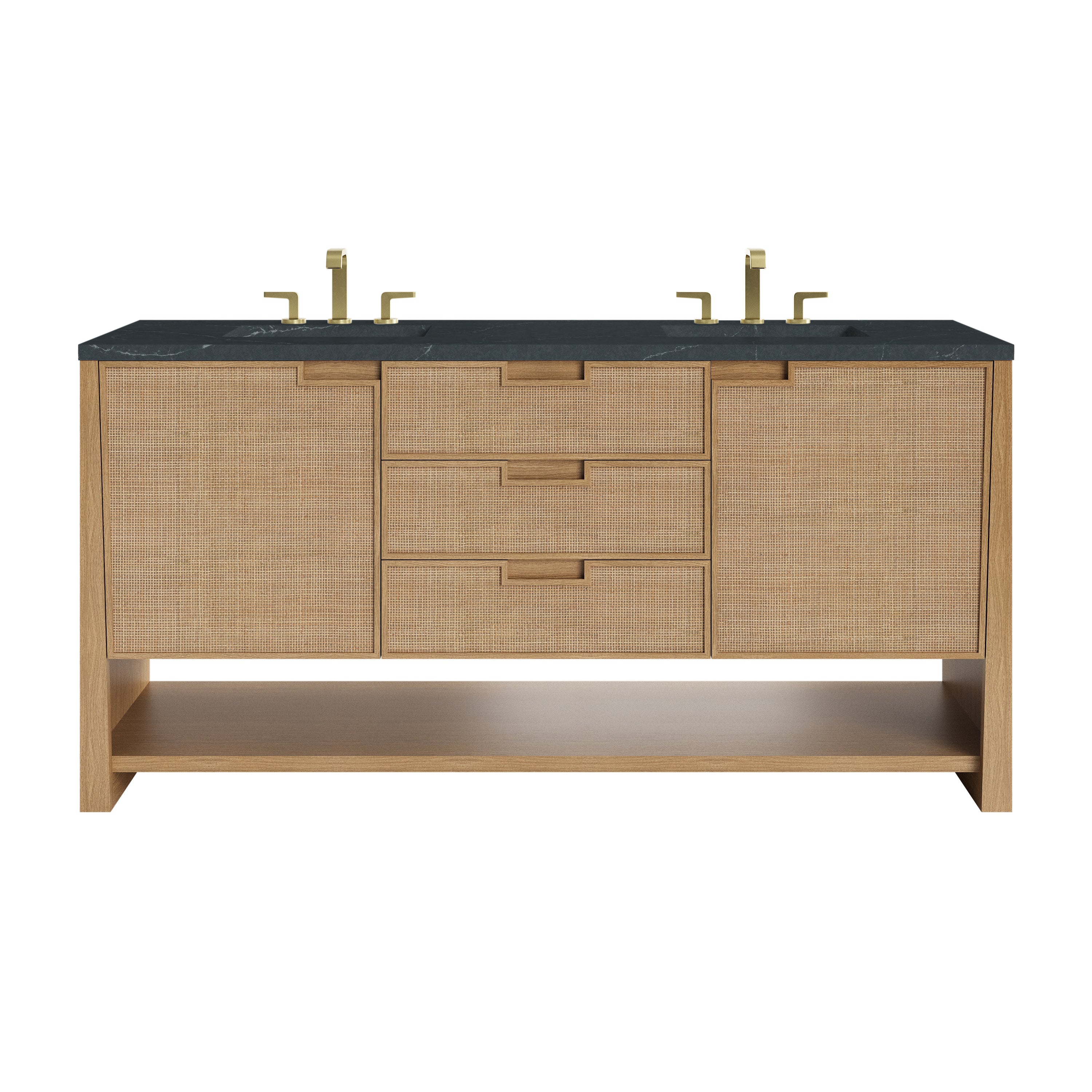 James Martin Solene 72" Double Vanity in Seaside Oak with 3cm Countertop