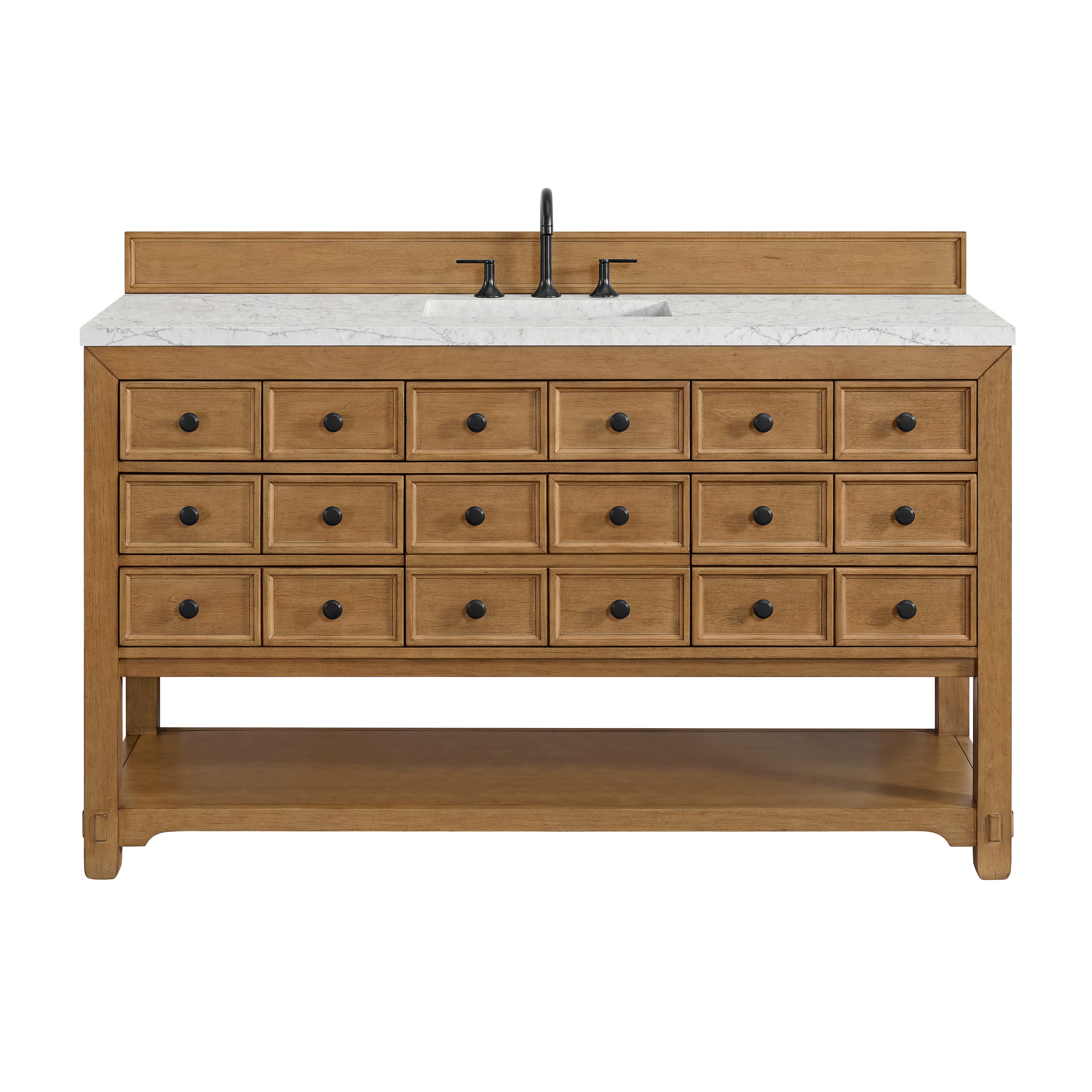 James Martin Malibu 60" Single Vanity in Amber Birch with 3cm Countertop
