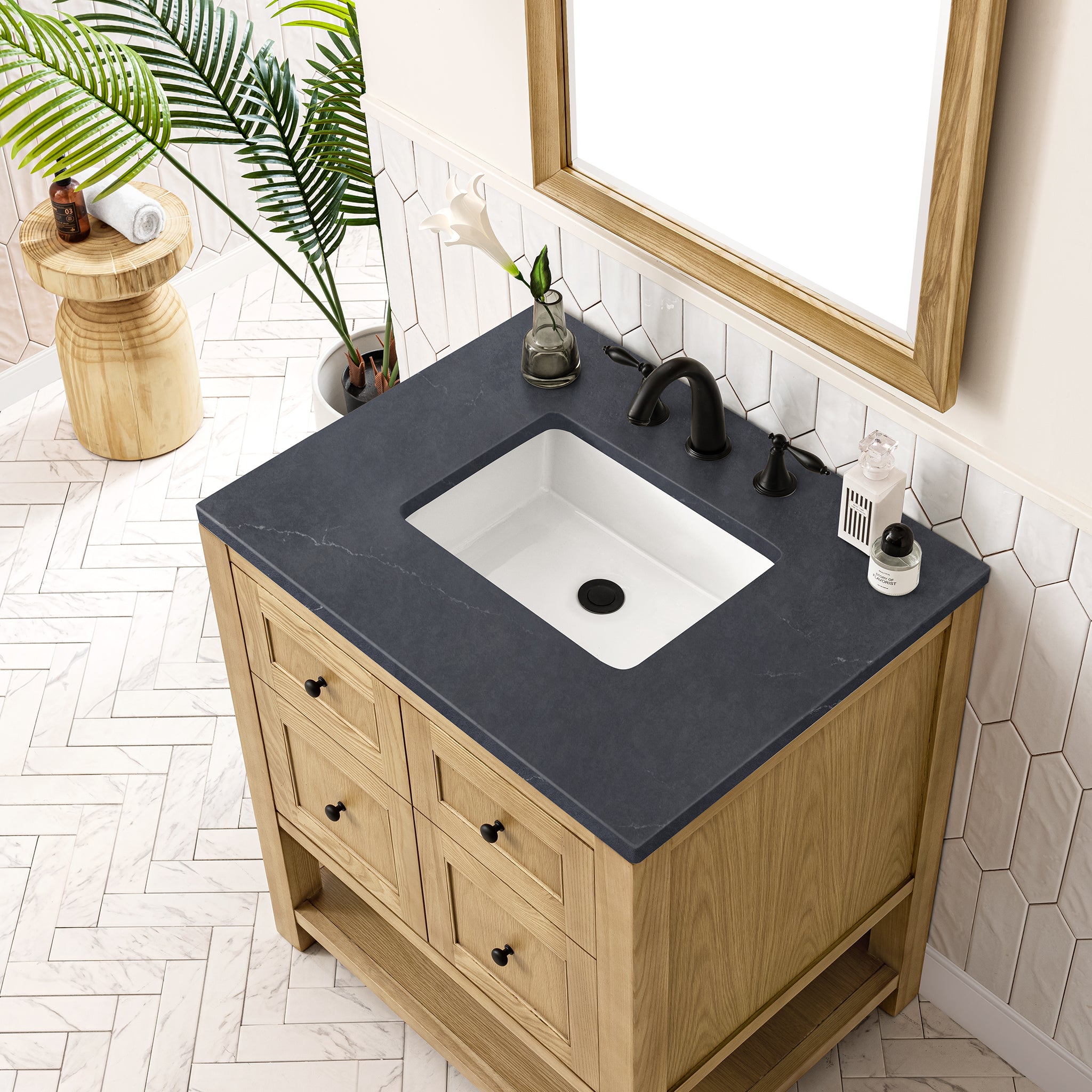 James Martin Breckenridge 30" Single Vanity in Light Natural Oak with 3cm Countertop