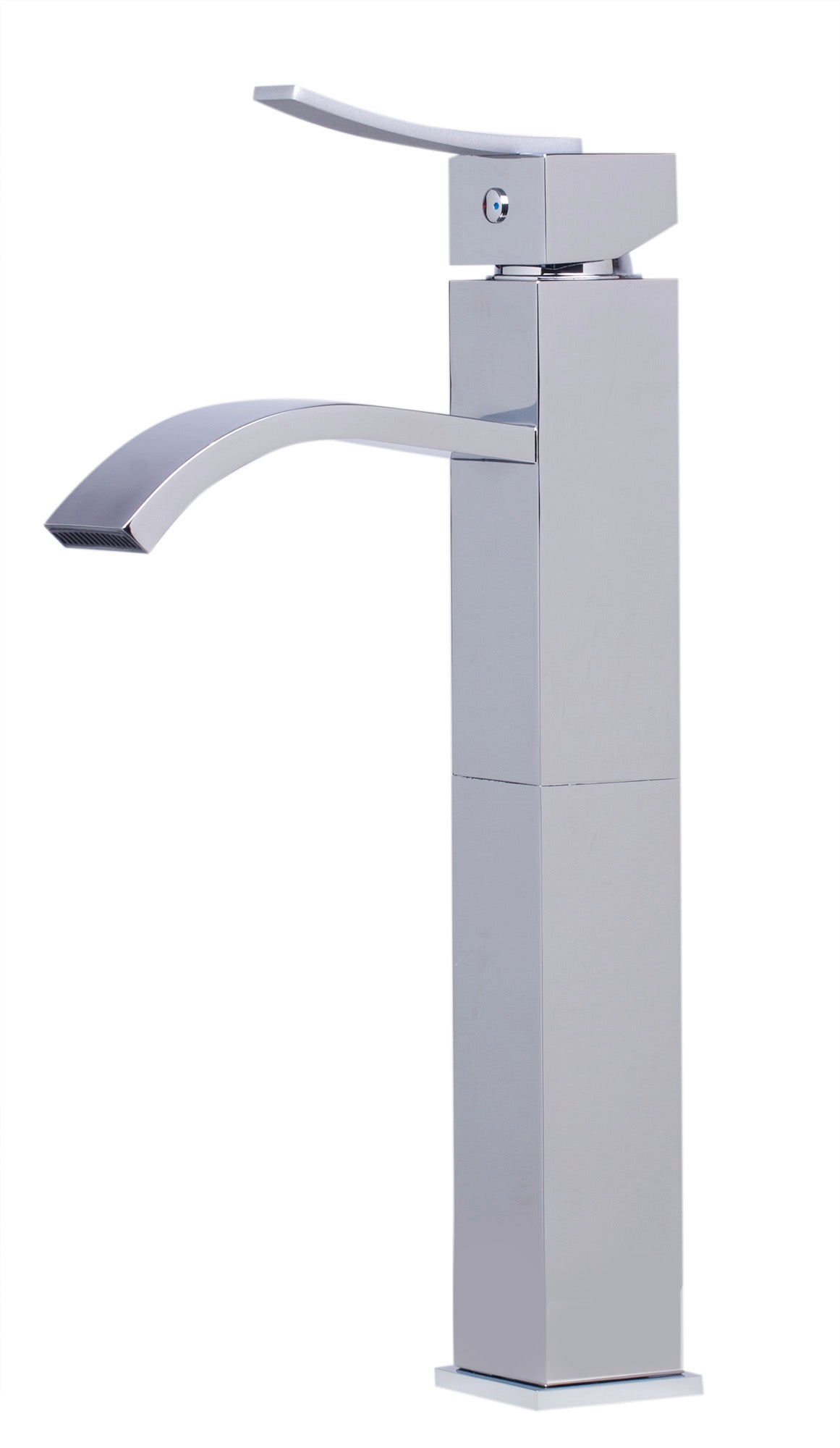 ALFI brand AB1158 Tall Square Body Curved Spout Single Lever Bathroom Faucet