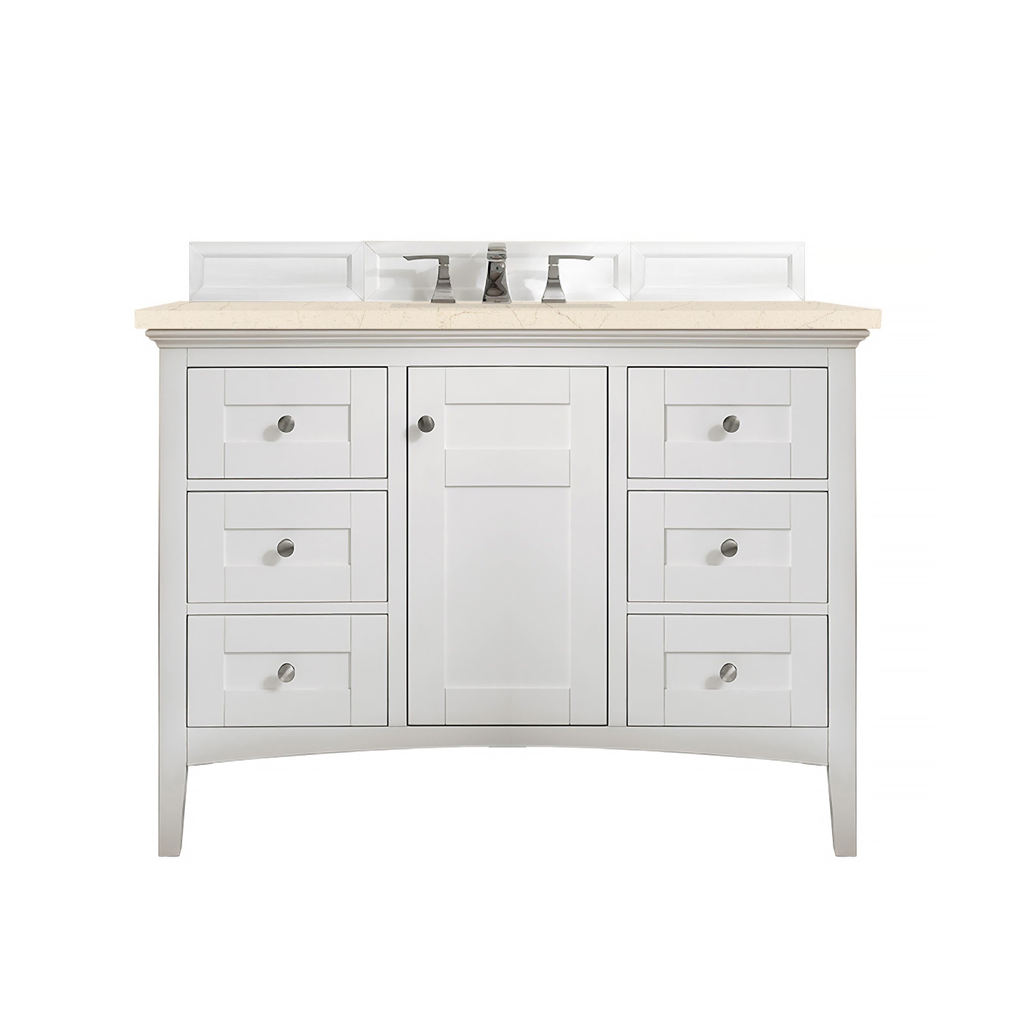 James Martin Palisades 48" Single Vanity in Bright White with 3cm Countertop