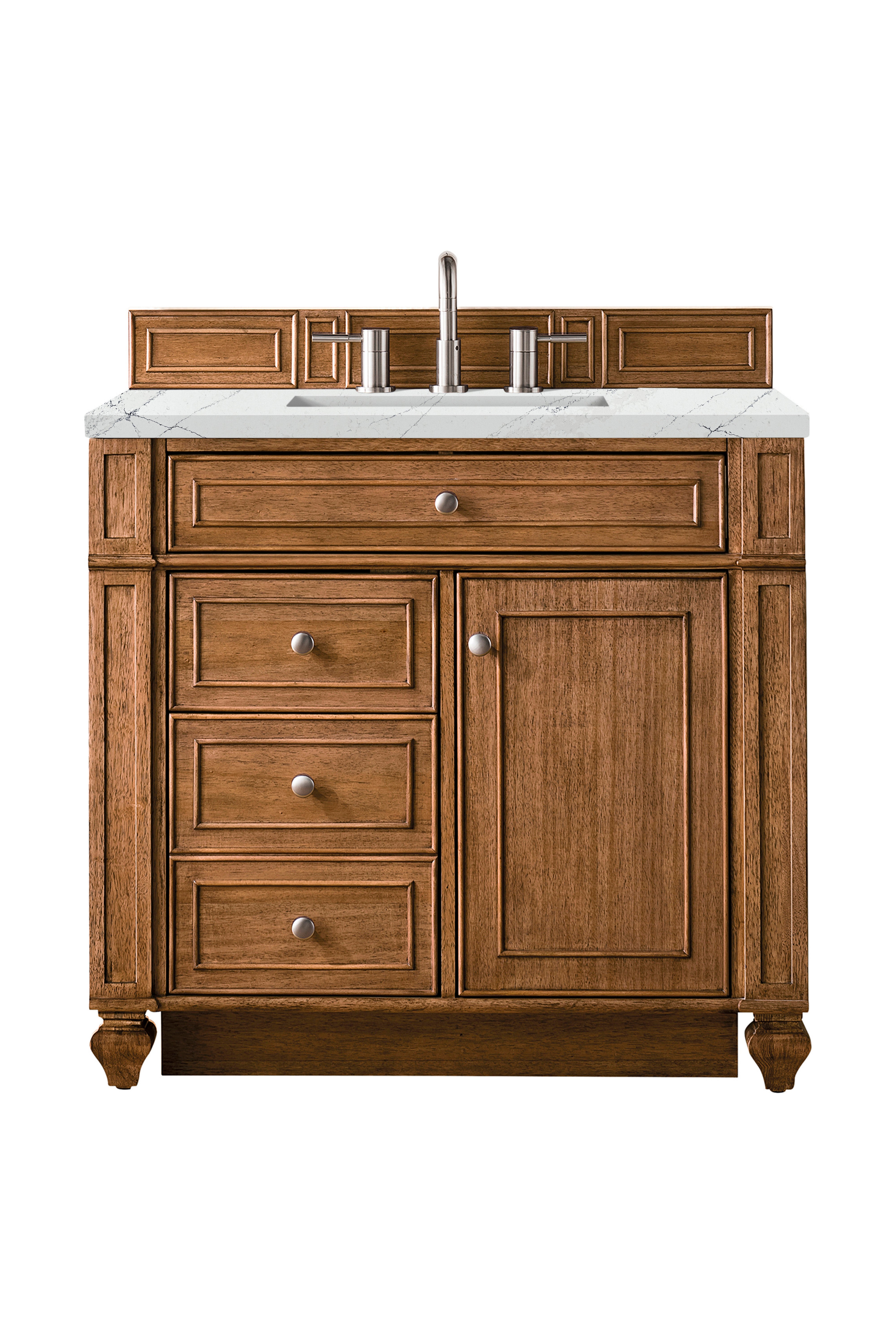 James Martin Bristol 36" Single Vanity in Saddle Brown with 3cm Countertop