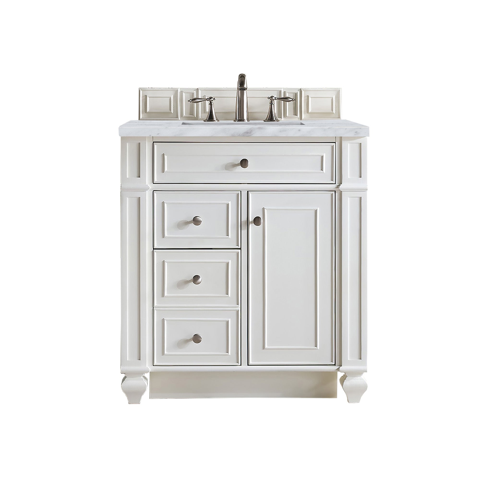James Martin Bristol 30" Single Vanity in Bright White with 3cm Countertop