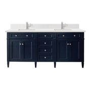 James Martin Brittany 72" Double Vanity in Victory Bleu with 3cm Countertop