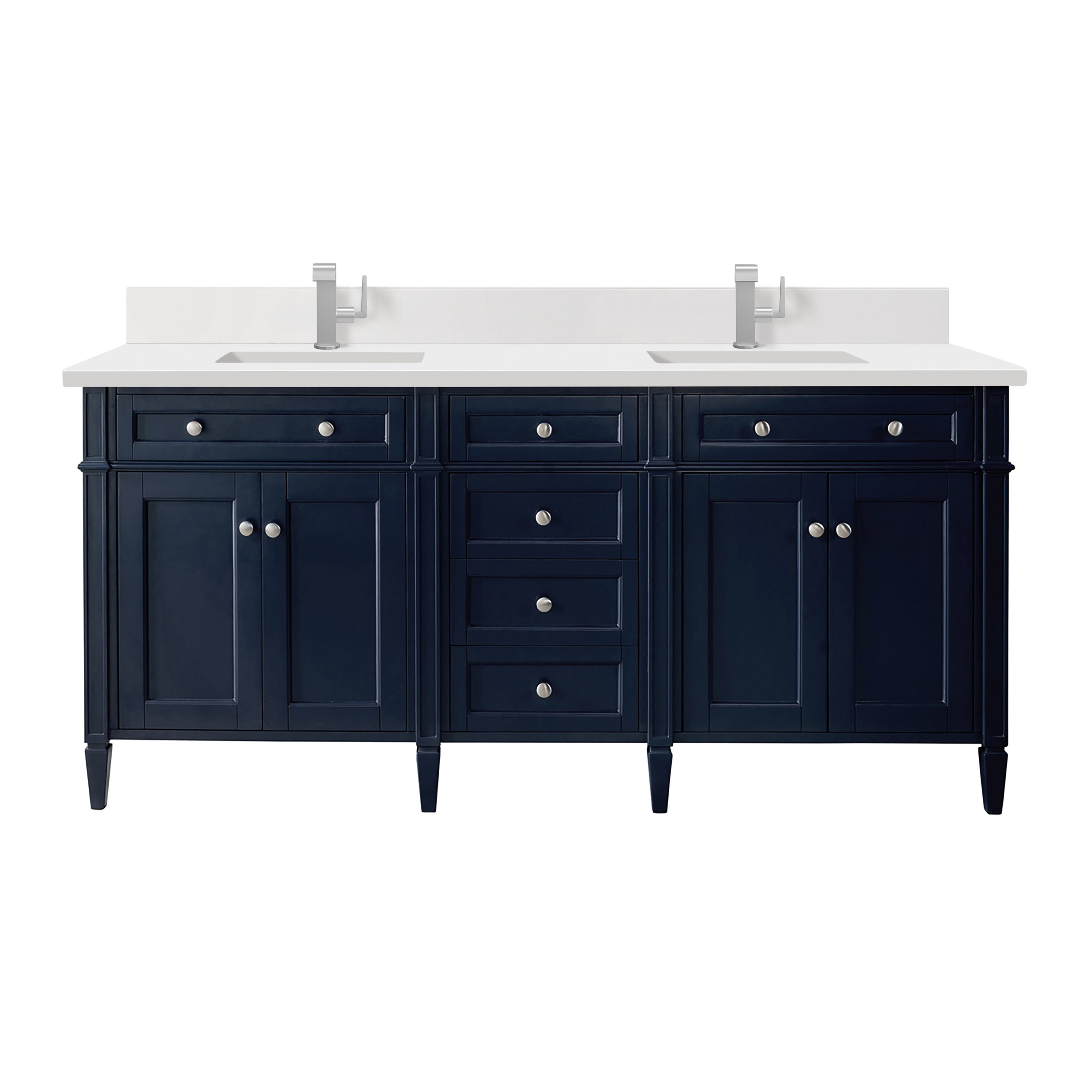 James Martin Brittany 72" Double Vanity in Victory Bleu with 3cm Countertop