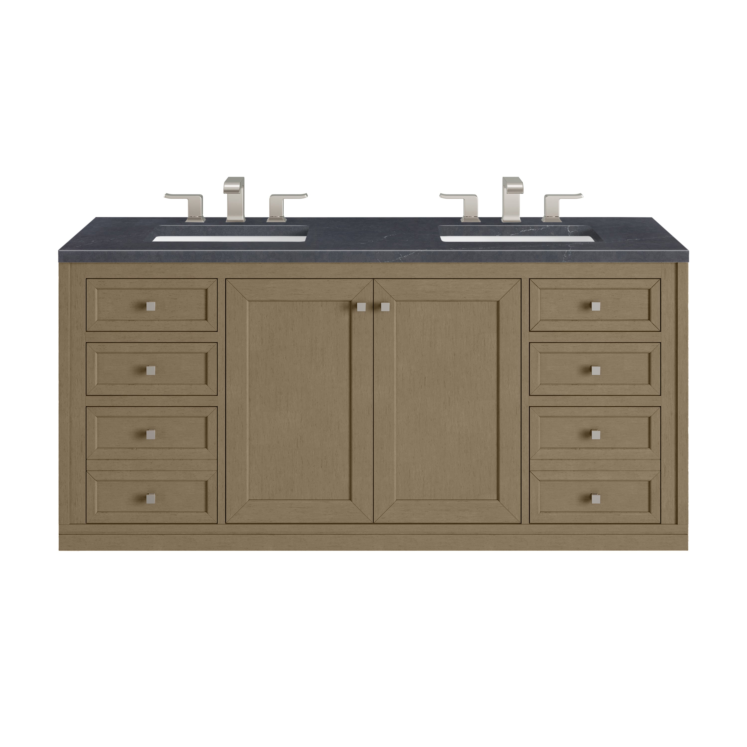 James Martin Chicago 60" Double Vanity in Walnut Whisper with 3cm Countertop