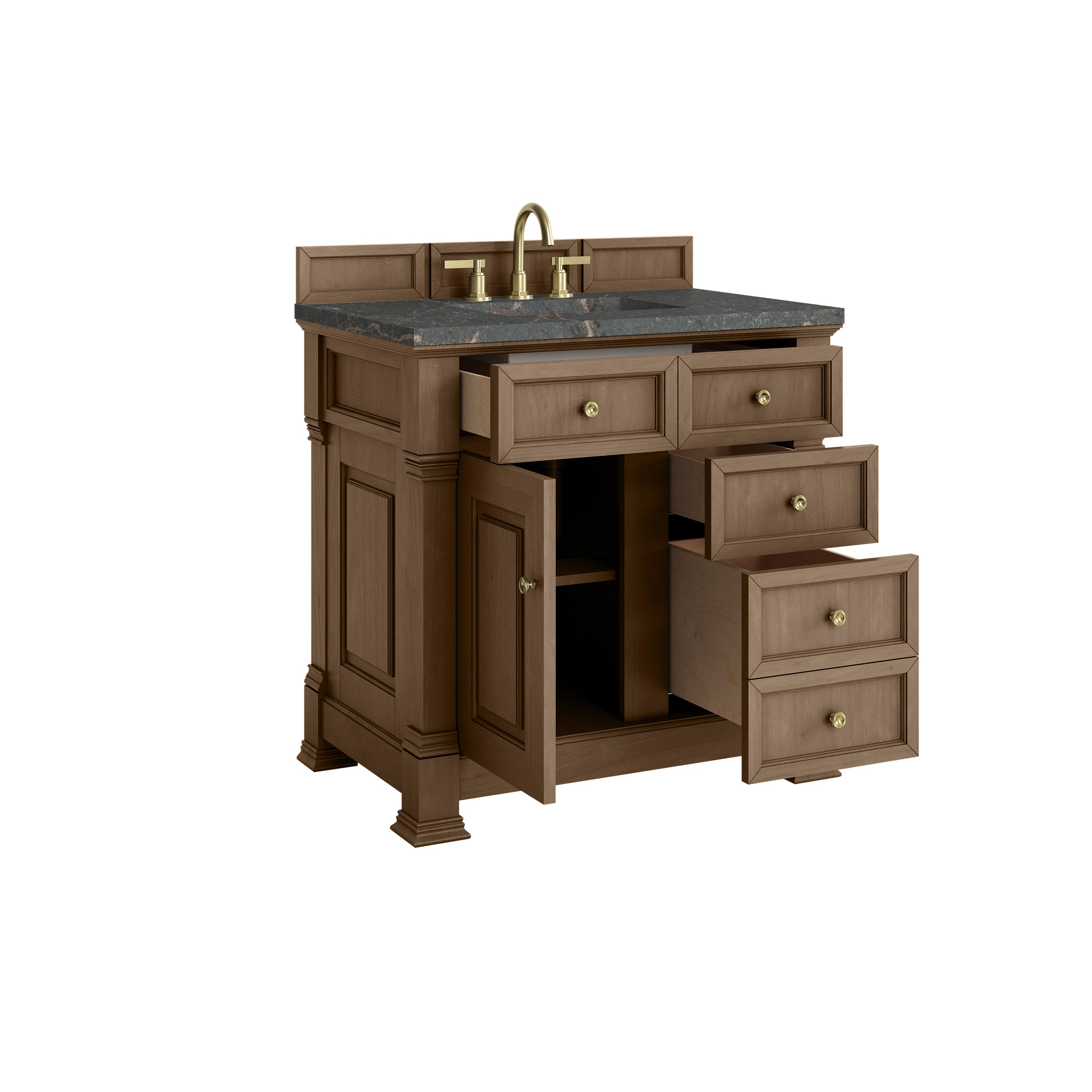 James Martin Brookfield 36" Single Vanity in Pecan with 3cm Countertop