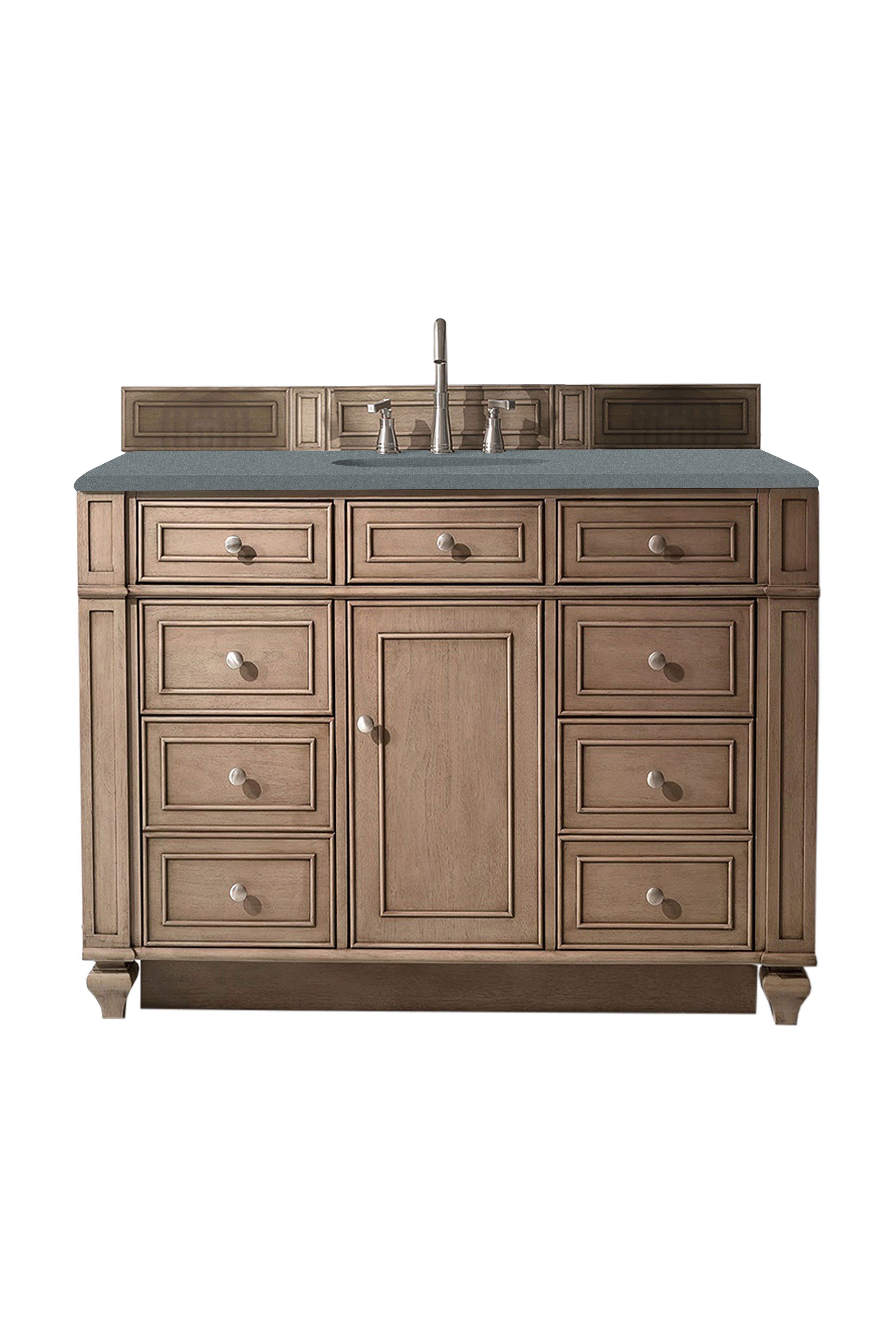 James Martin Bristol 48" Single Vanity in Whitewashed Walnut with 3cm Countertop