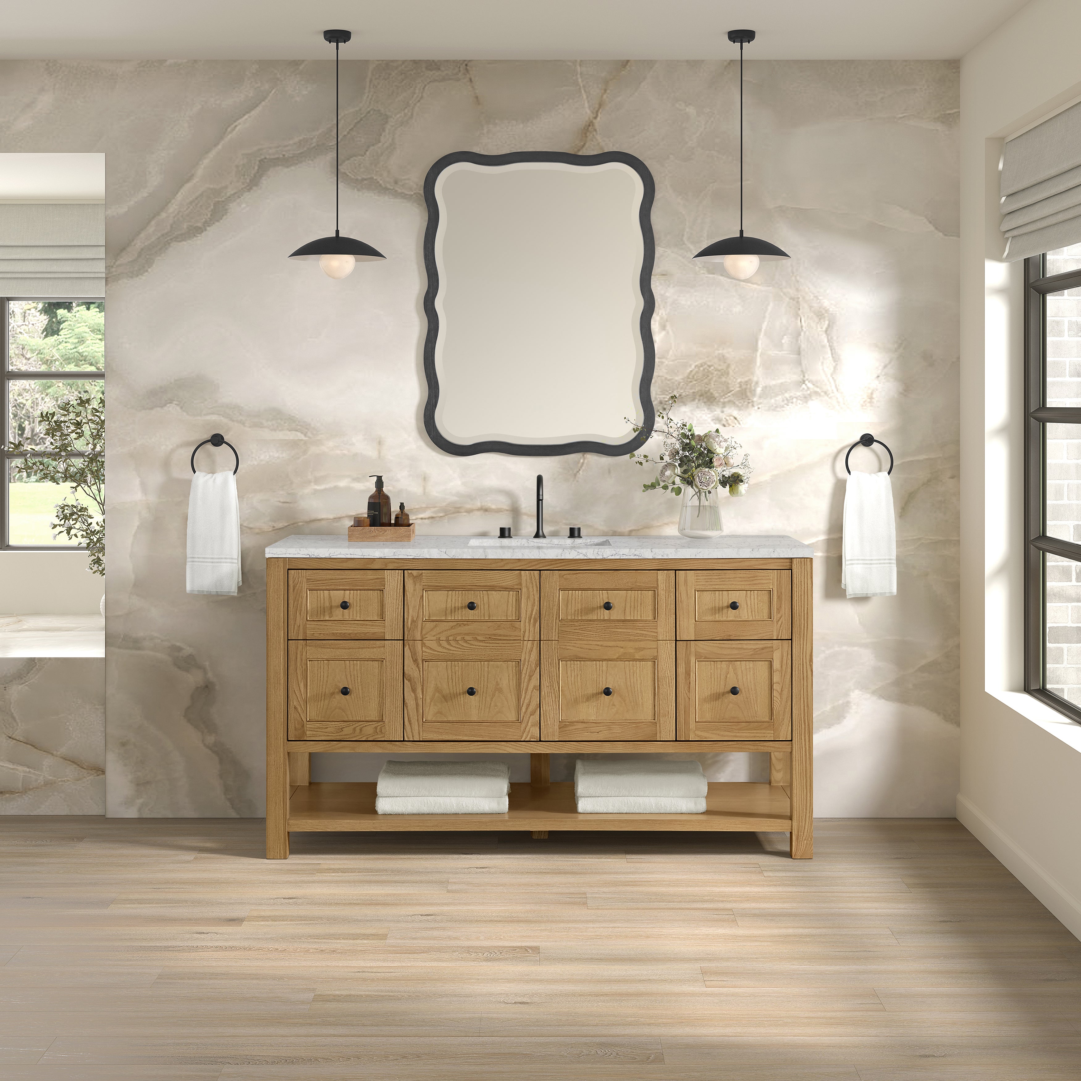 James Martin Breckenridge 60" Single Vanity in Light Natural Oak with 3cm Countertop
