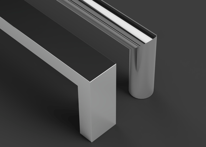 Single Bar, square, 304 stainless steel with a Brushed Stainless finish, 14 Watts/120V per bar Heated Towel Rail