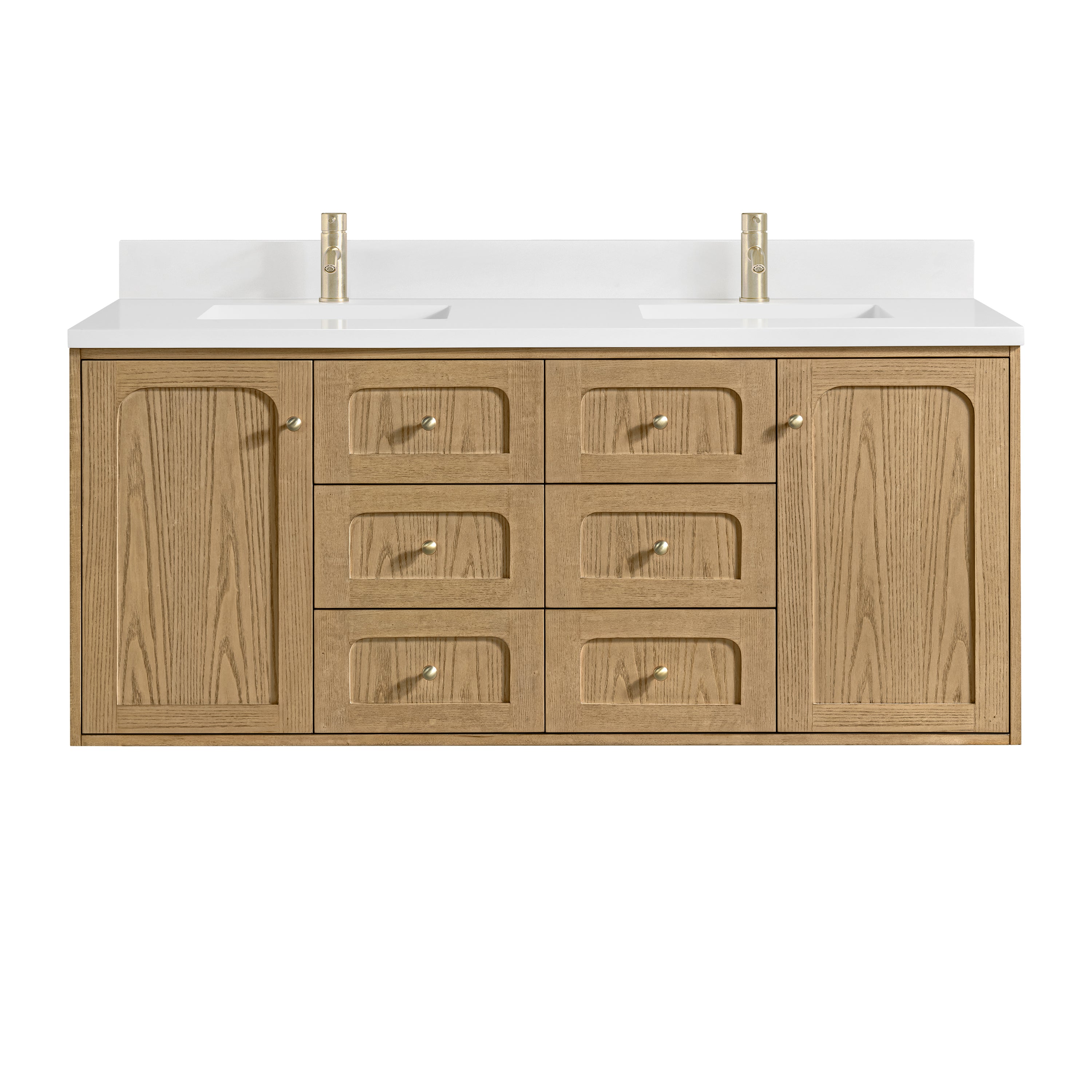 James Martin Laurent 60" Double Vanity in Light Natural Oak with 3cm Countertop
