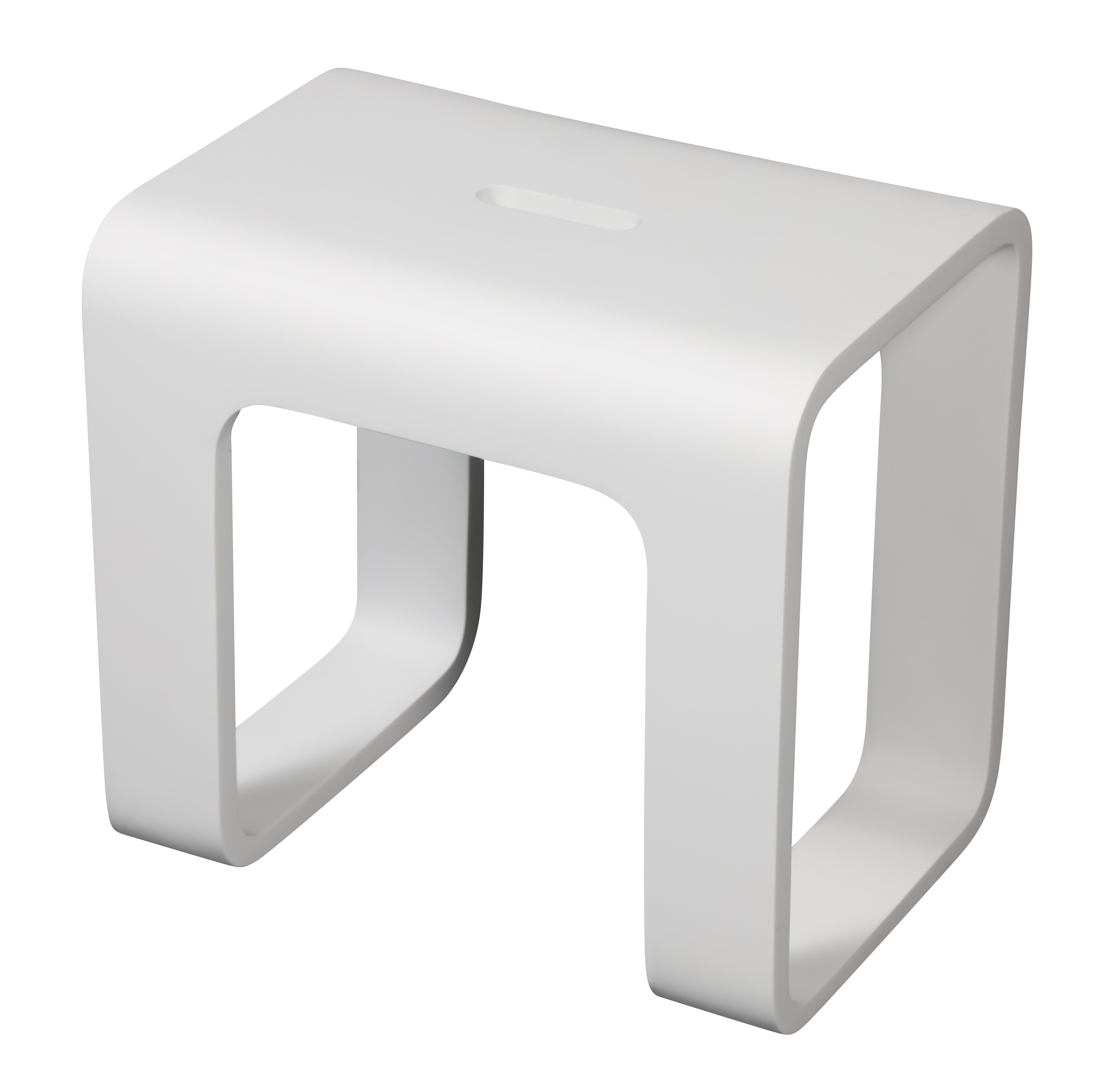 ALFI brand  ABST99 White Matte Solid Surface Resin Bathroom / Shower Stool