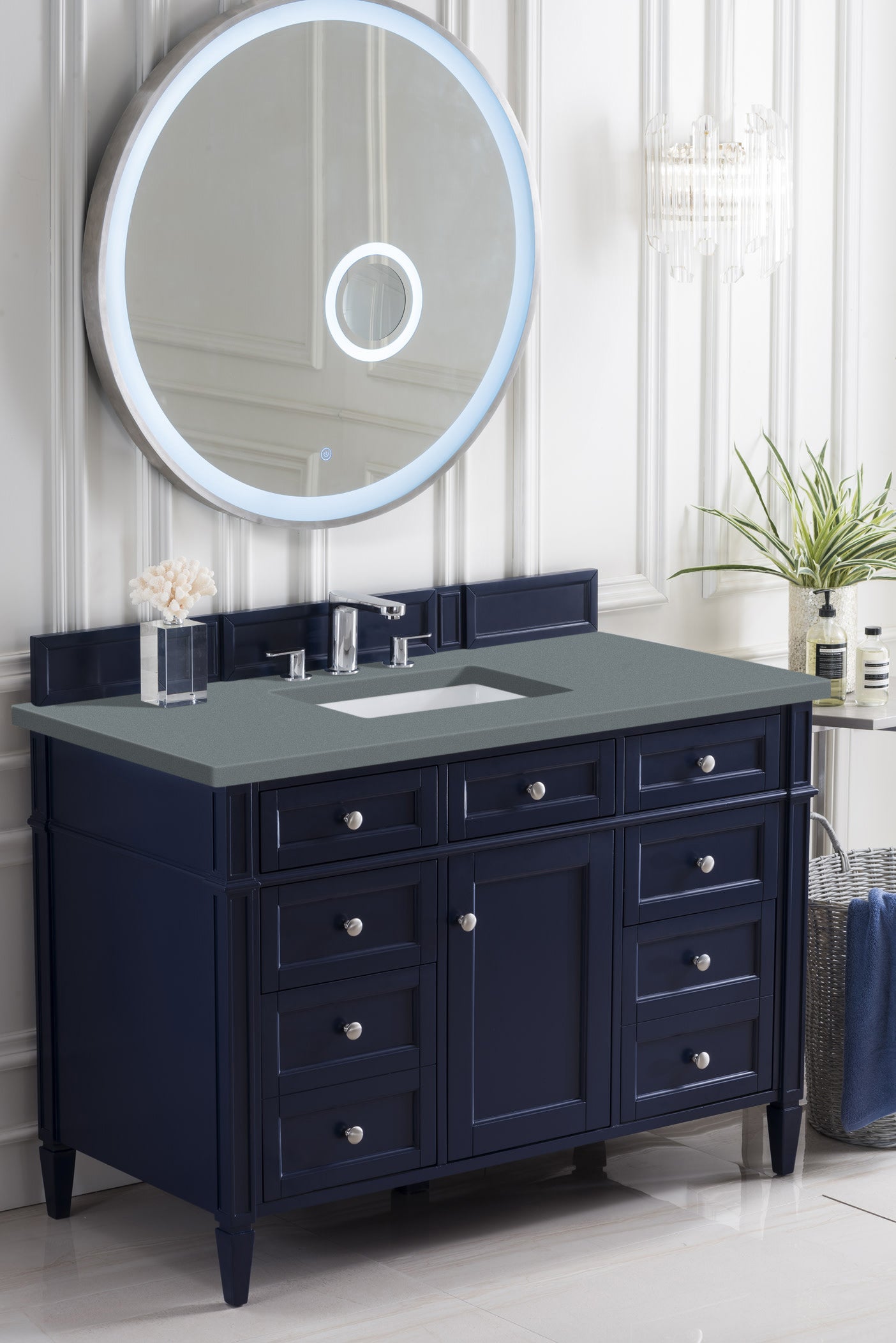 James Martin Brittany 48" Single Vanity in Victory Bleu with 3cm Countertop