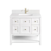 James Martin Breckenridge 36" Single Vanity in Bright White with 3cm Countertop